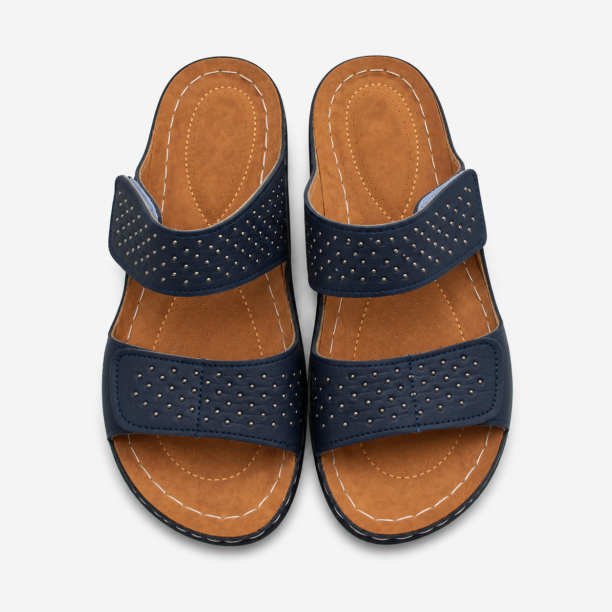 Sandalias con cuña – Comodidad y estilo combinados en piel para mujer