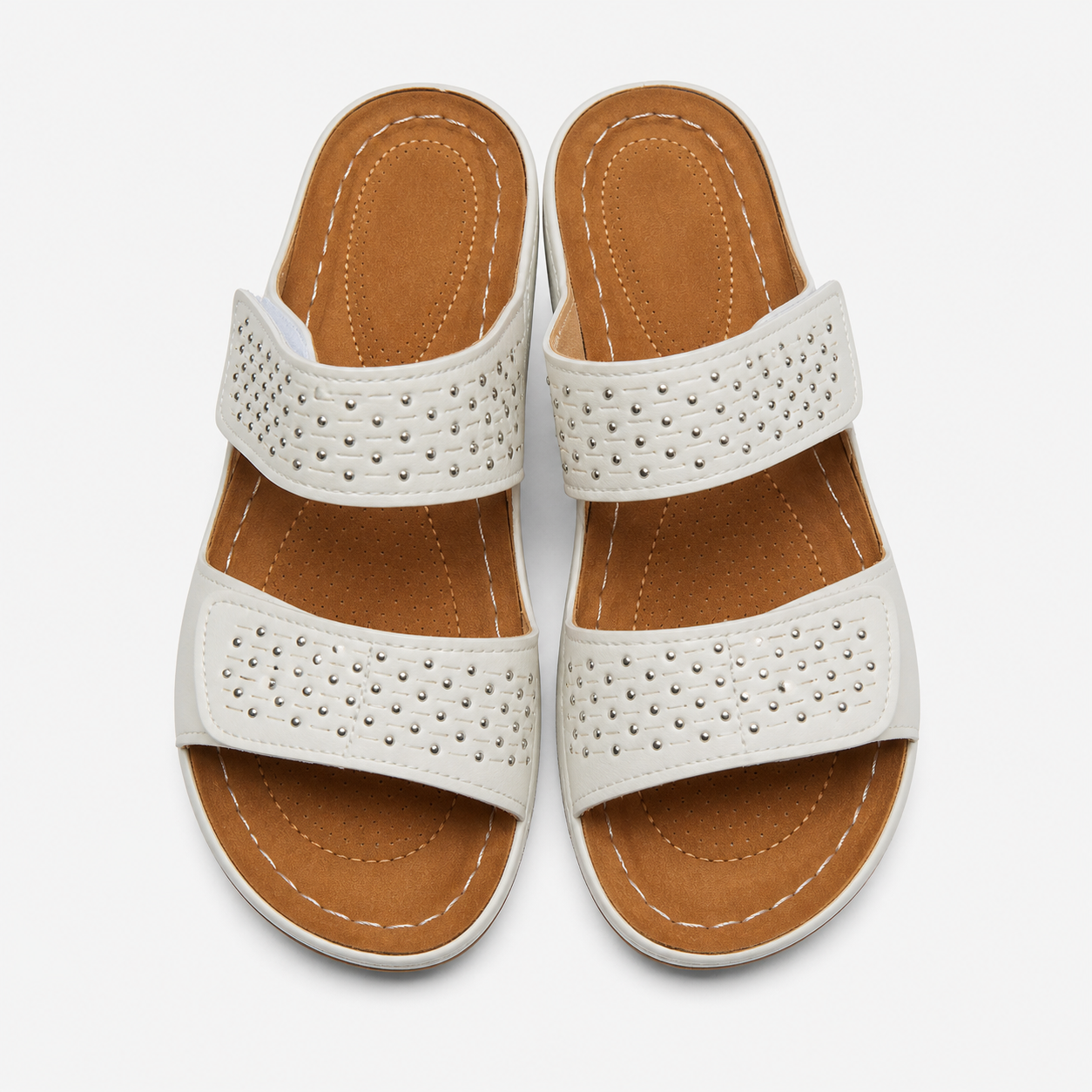 Sandalias con cuña – Comodidad y estilo combinados en piel para mujer