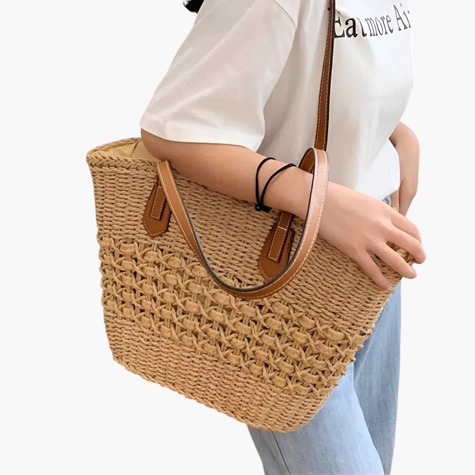 Borsa a tracolla in paglia intrecciata per donna - Leggera e spaziosa borsa estiva - - bags borsa borsa tracolla donna estiva handbags intrecciata leggera paglia Women's handbags - Concept Palermo