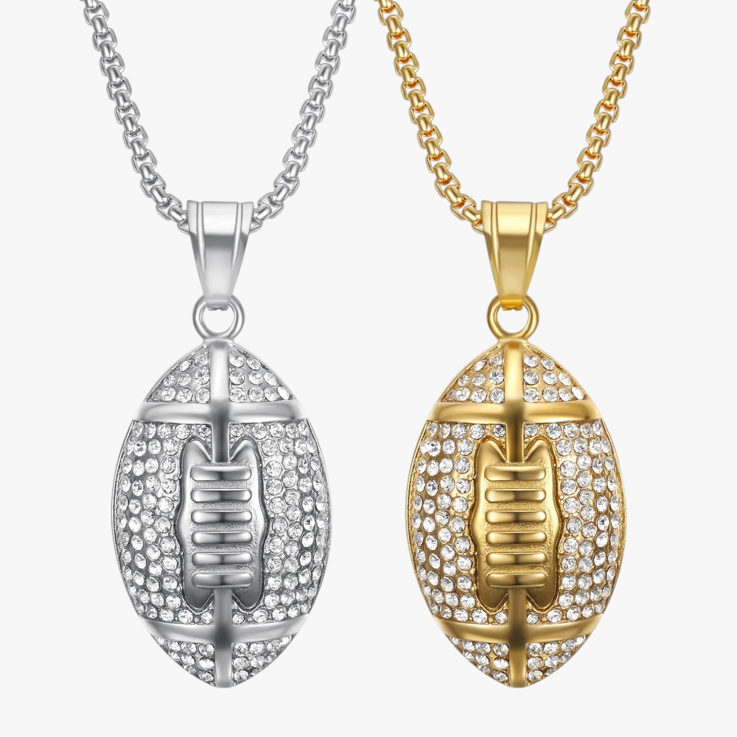 Collana rugby in acciaio con cristallo Lana Uomo - - acciaio collana collana rugby cristallo Fashion Necklaces jewelry lana necklace necklace for men NECKLACES rugby uomo - Concept Palermo