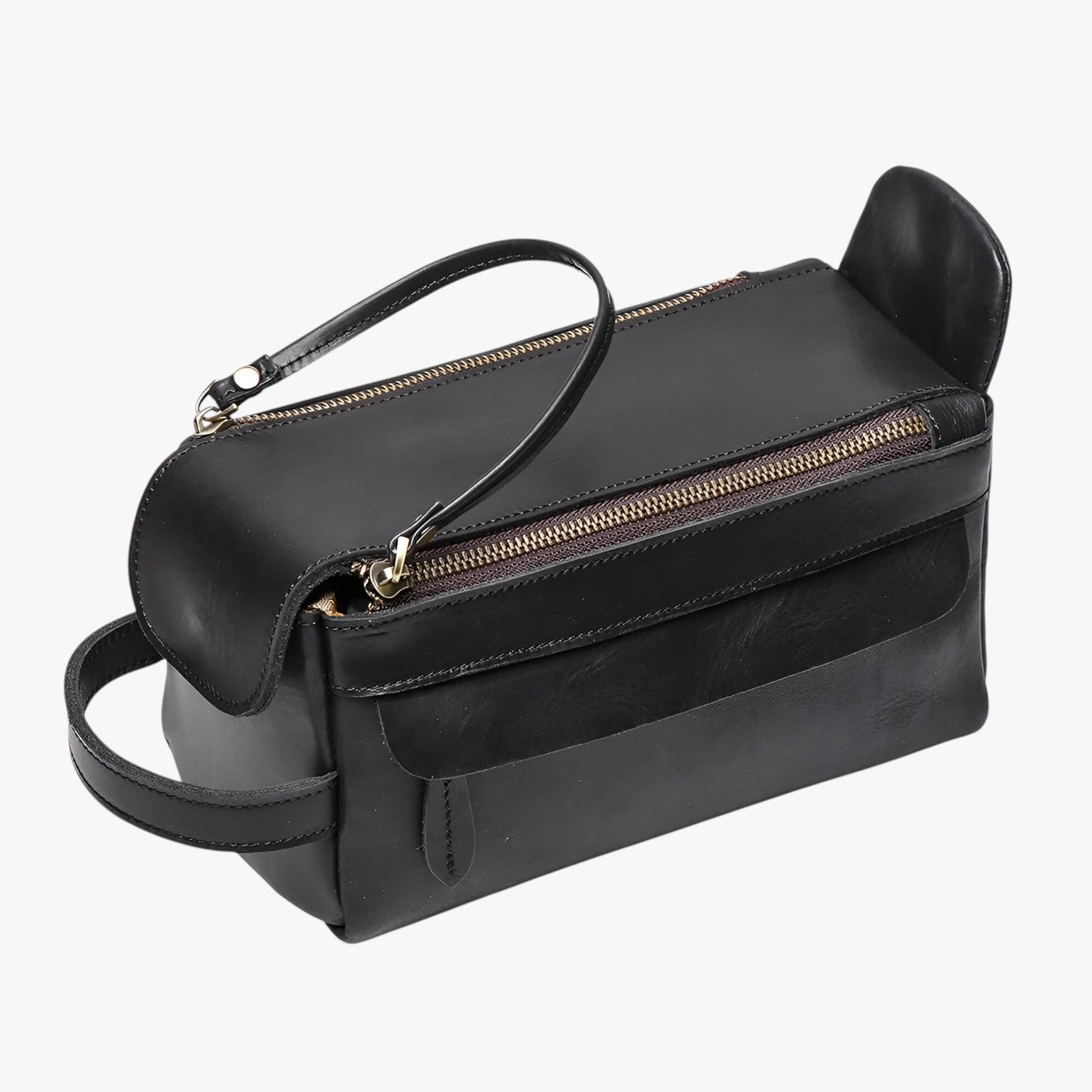 Ampia e Duratura Pochette da Toilette in Pelle per Uomini - Nero - ampia ampia duratura Bags duratura handbags pelle pochette toilette uomini - Concept Palermo