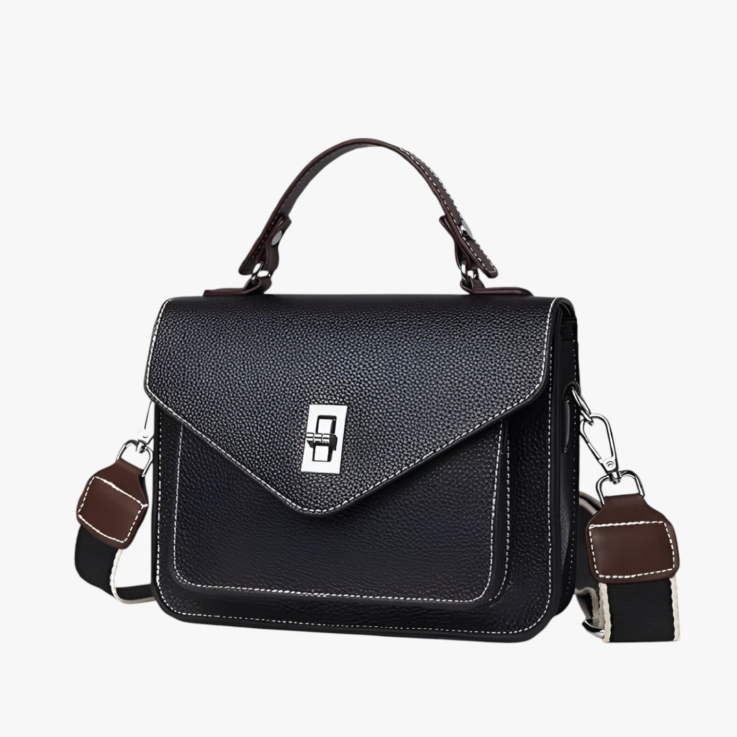 Borsa a Spalla Grande Nera da Donna in Vera Pelle, Elegante e Capiente - - bag Bags borsa borsa vera handbags pelle vera women bags Women's handbags - Concept Palermo