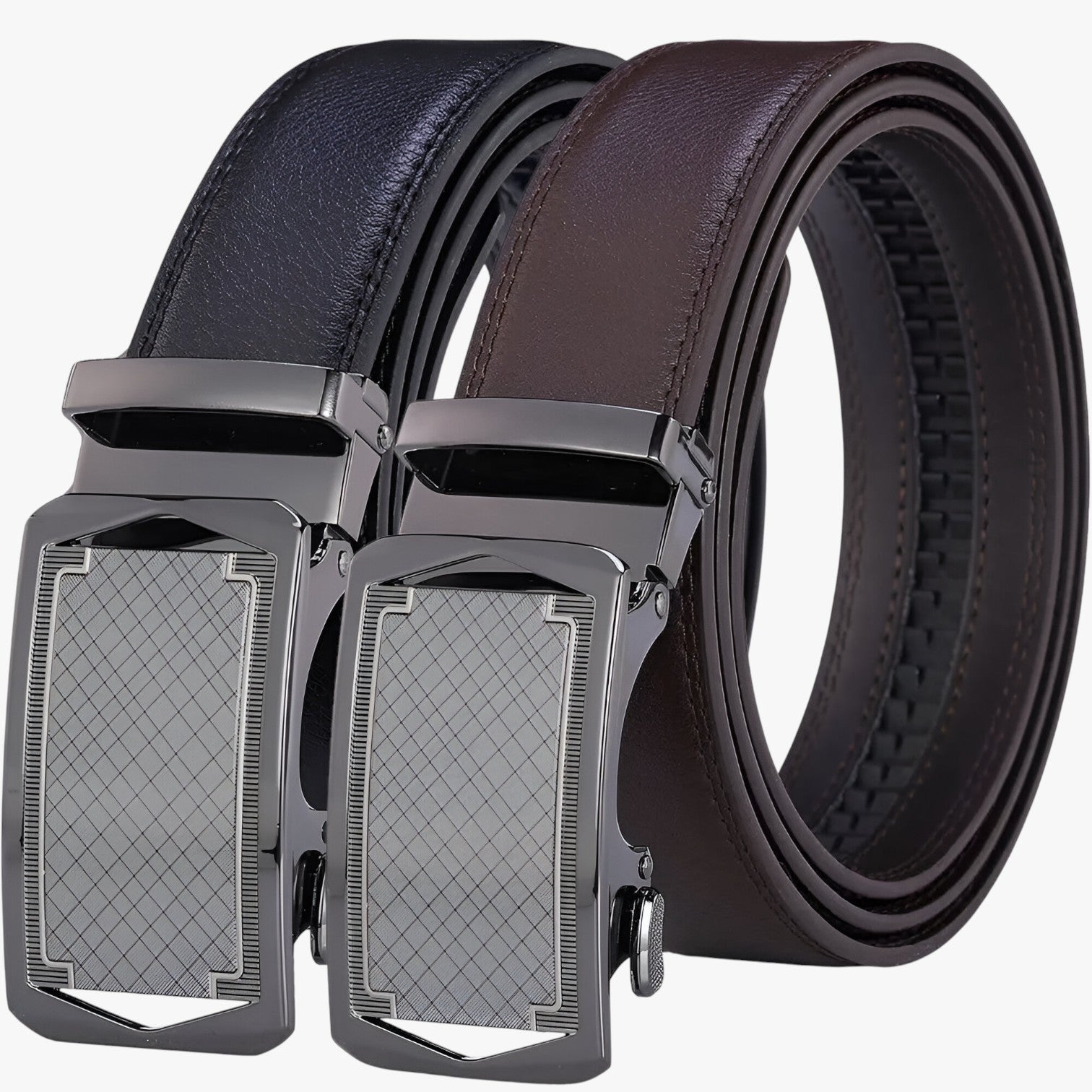 Cintura Uomo Automatica in Pelle Nera Regolabile per Ogni Occasione Elegante - - automatica Belts cintura cintura automatica men's belt occasione ogni uomo waist belt for women Womens belt - Concept Palermo