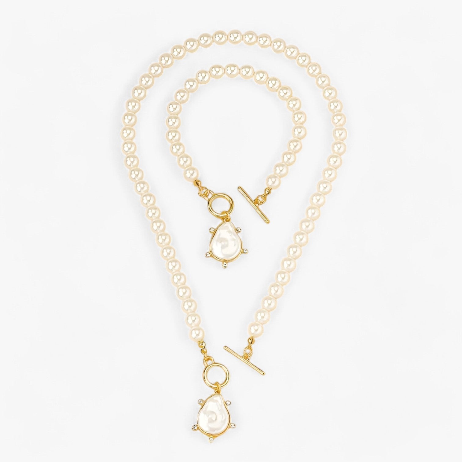 Set di gioielli irregolari con perle - appariscente - Bianco - appariscente Gift Gifts for women gioielli gioielli irregolari irregolari jewelry necklace for men NECKLACES perle women - Concept Palermo