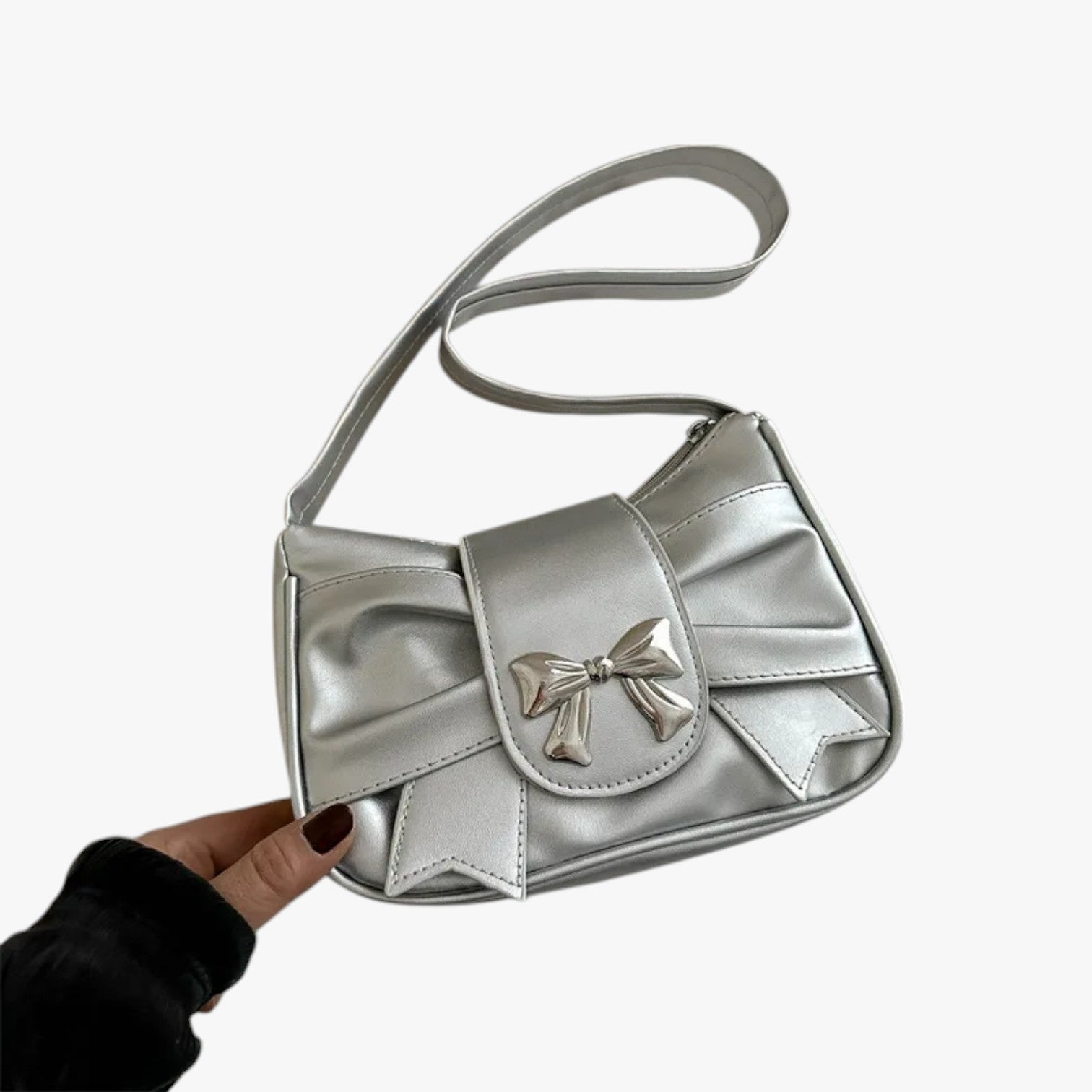 Pochette da donna – Borsa compatta ed - Argento - Bags borsa compatta donna pochette pochette donna Shoulder Bags Women's shoulder bag - Concept Palermo