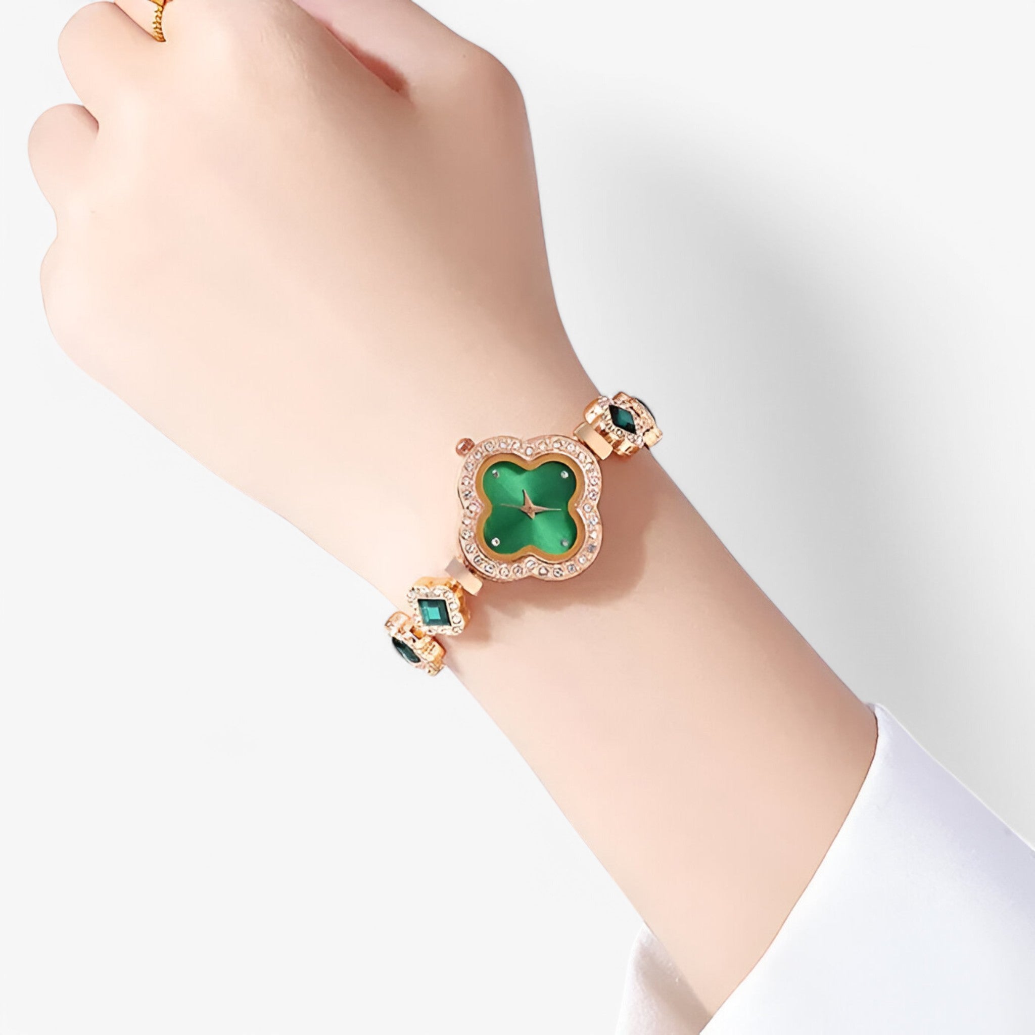 Orologio al quarzo con quadrifoglio e intarsio di diamanti - - diamanti female watch intarsio orologio orologio quarzo quadrifoglio quarzo watch for women watches - Concept Palermo
