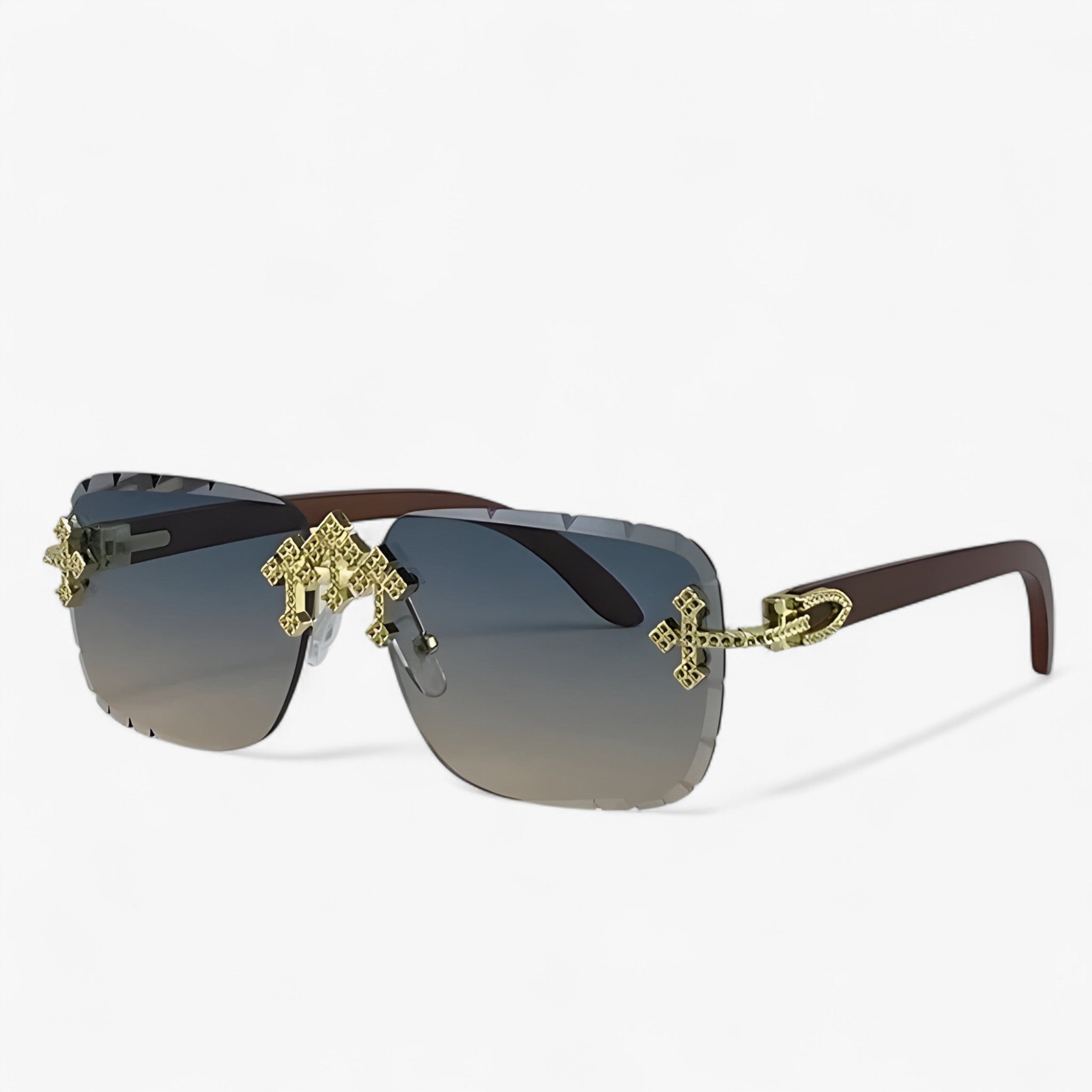 Occhiali da sole senza montatura stile steampunk Uomo - Oro Grigio - Fashion Sunglasses men sunglasses polarized mens sunglasses montatura occhiali occhiali sole Polarized man sunglasses sole steampunk stile sunglasses sunglasses polarized men uomo - Concept Palermo