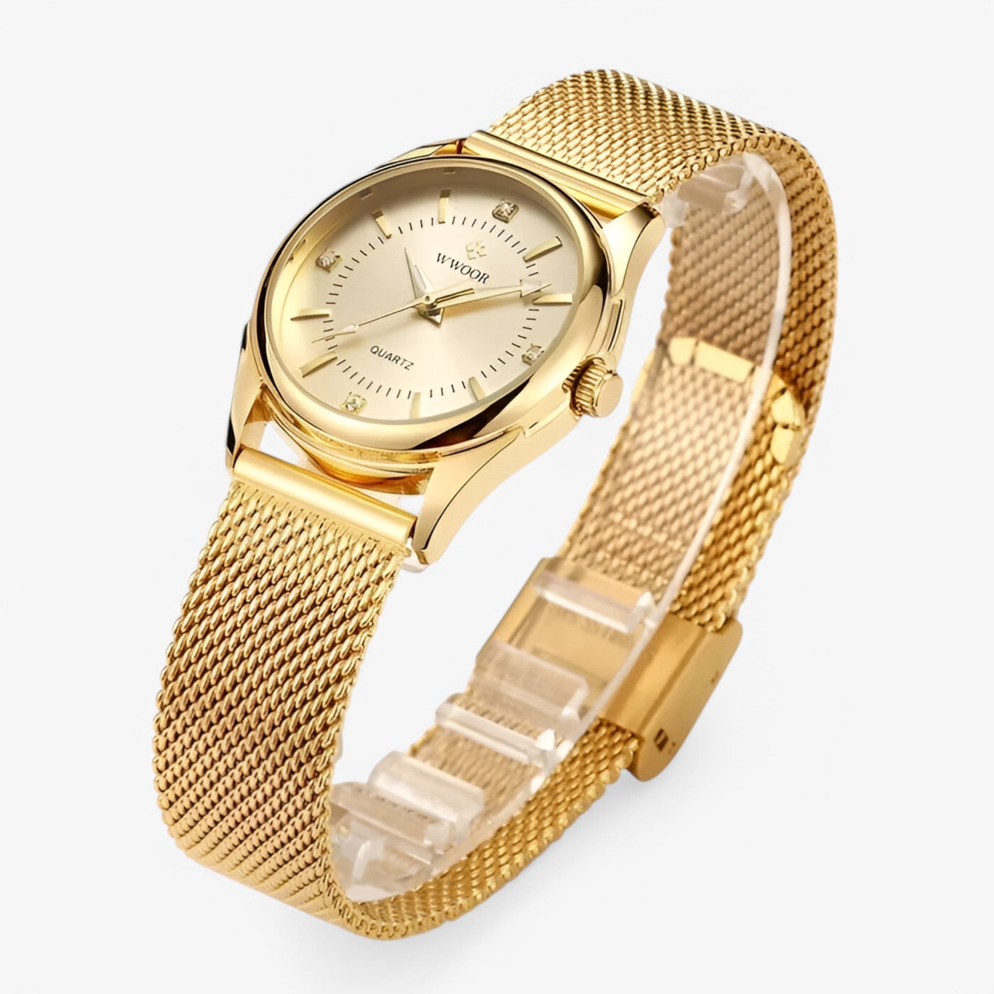 Orologio Donna Lusso Dorato in Acciaio Inox con Diamanti, Elegante e Raffinato - - diamanti donna femminile moda orologio orologio donna polso watch for women watches - Concept Palermo