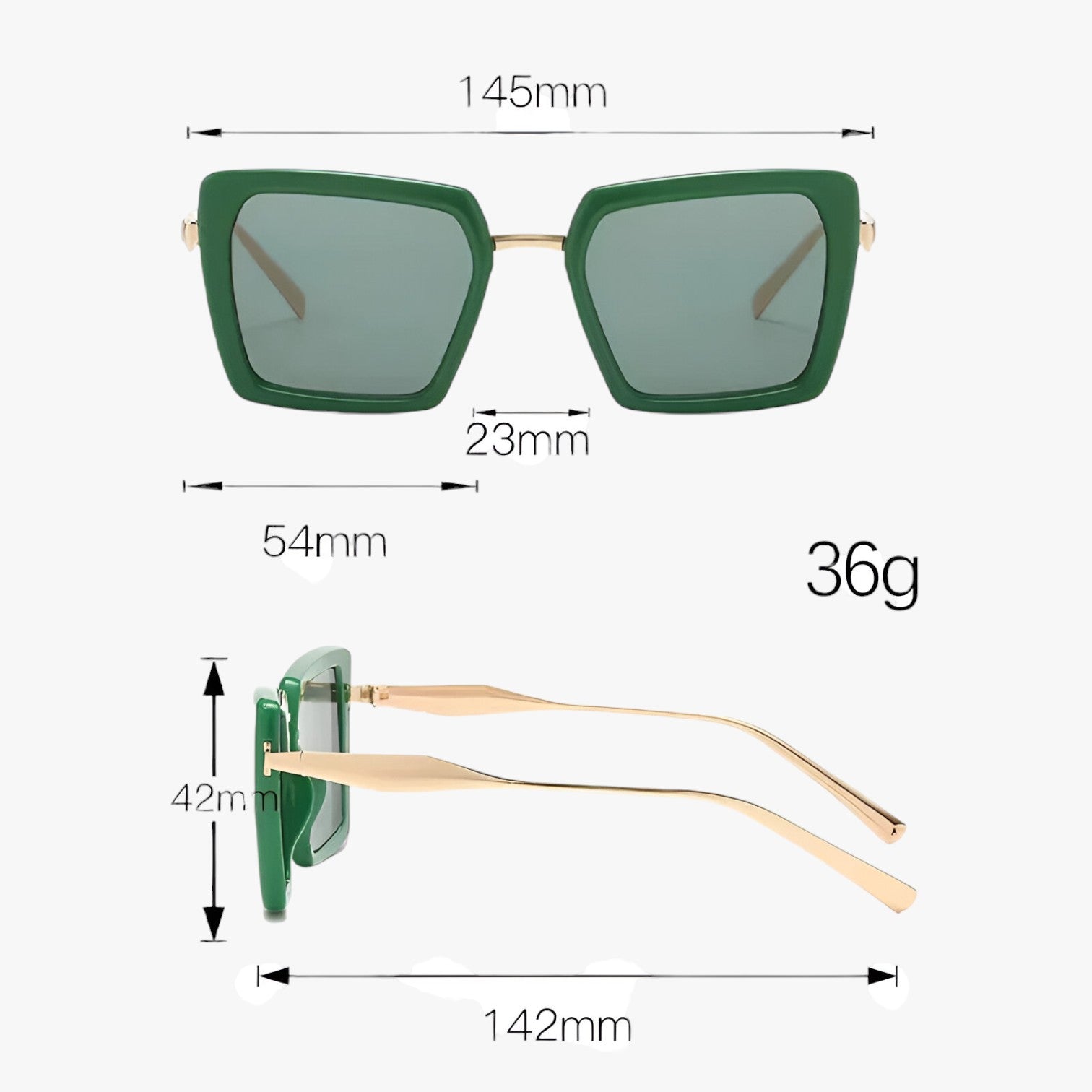 Occhiali da sole vintage quadrati con lenti verde scuro - - Fashion Sunglasses lenti occhiali occhiali sole quadrati scuro sole sun glasses sunglasses vintage womens sun glasses - Concept Palermo