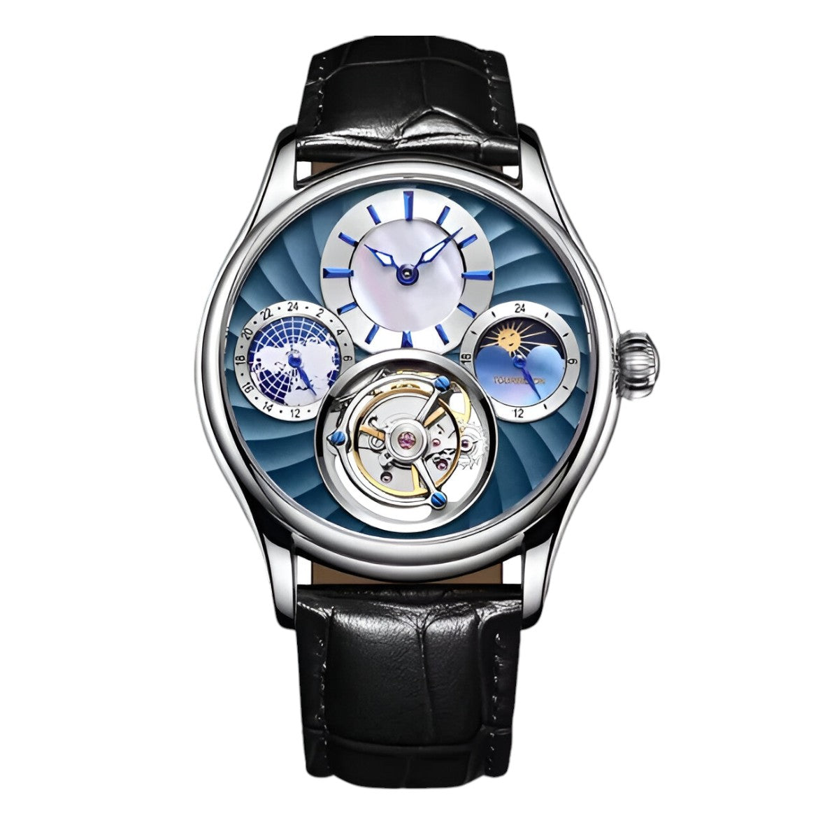 Orologio Automatico Scheletrato Uomo Lusso Tourbillon, Acciaio Inox Argento - - accessoires horloges meccanico orologio orologio meccanico tourbillon watches - Concept Palermo