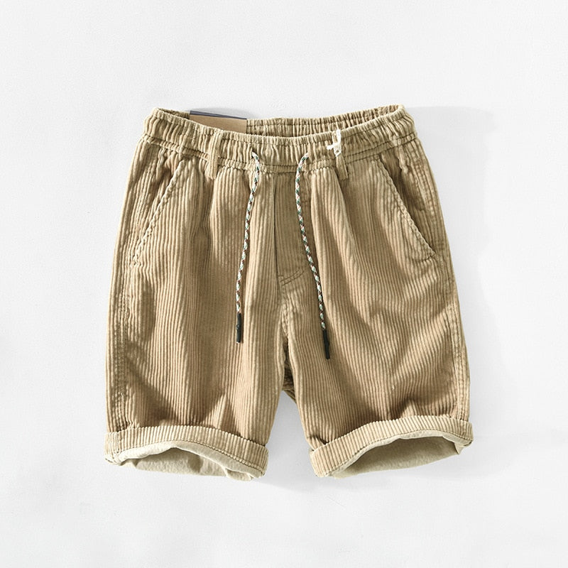 Pantalone Corto in Velluto a Coste - Stile e Comfort Uomo - Beige - comfort coste man men pantalone pantalone velluto shorts stile uomo velluto - Concept Palermo