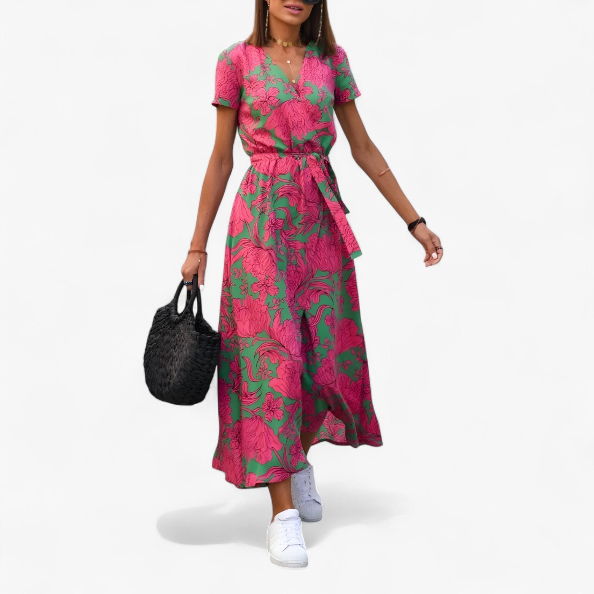 Nery - vestito con scollo a V Donna - Rosa - donna dresses nery scollo vestito - Concept Palermo