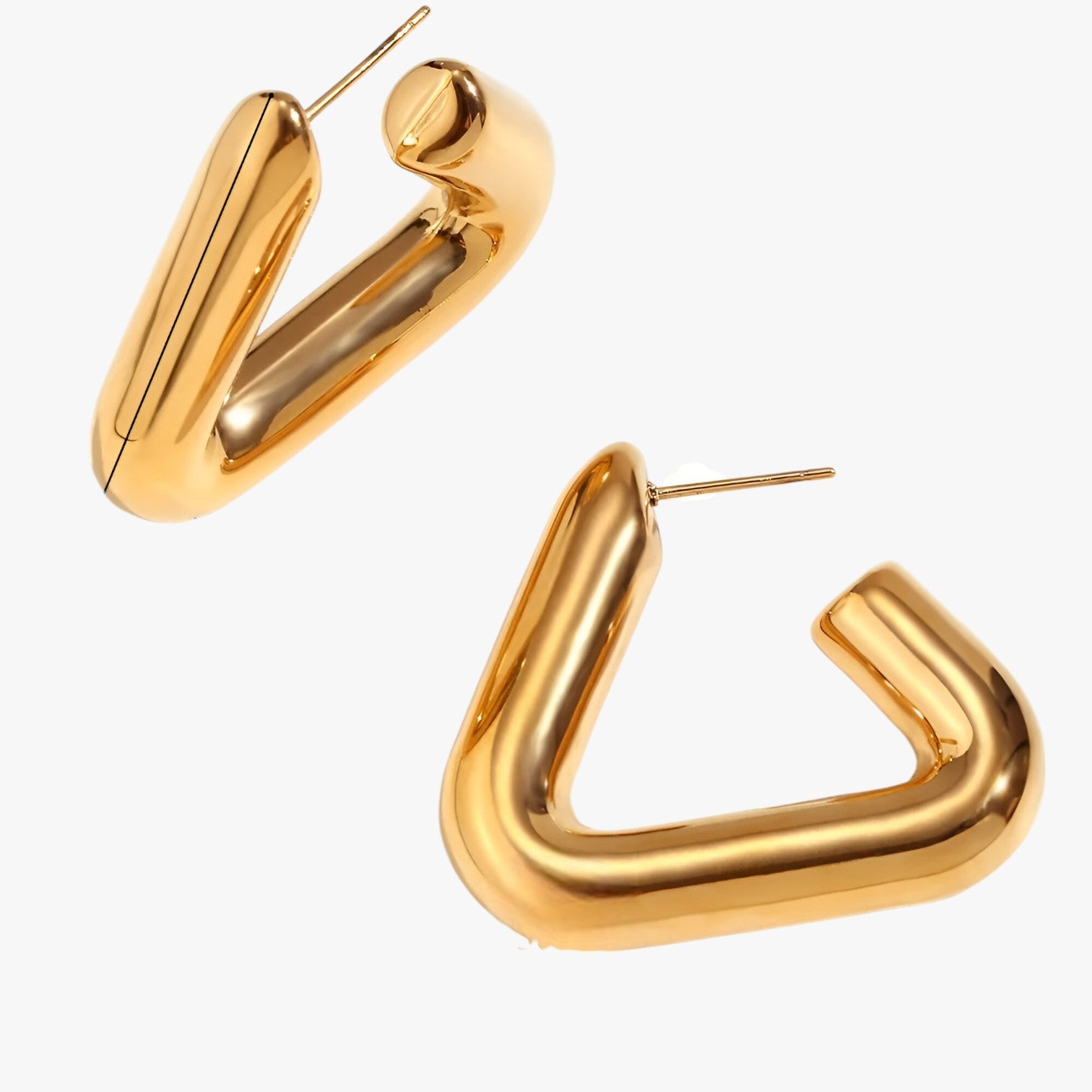 Orecchini a Triangolo Geometrico in Oro - Sostenibili Acciaio - colore dorato - Accessories Jewelry acciaio EARRINGS geometrico jewelry orecchini orecchini triangolo sostenibili triangolo - Concept Palermo