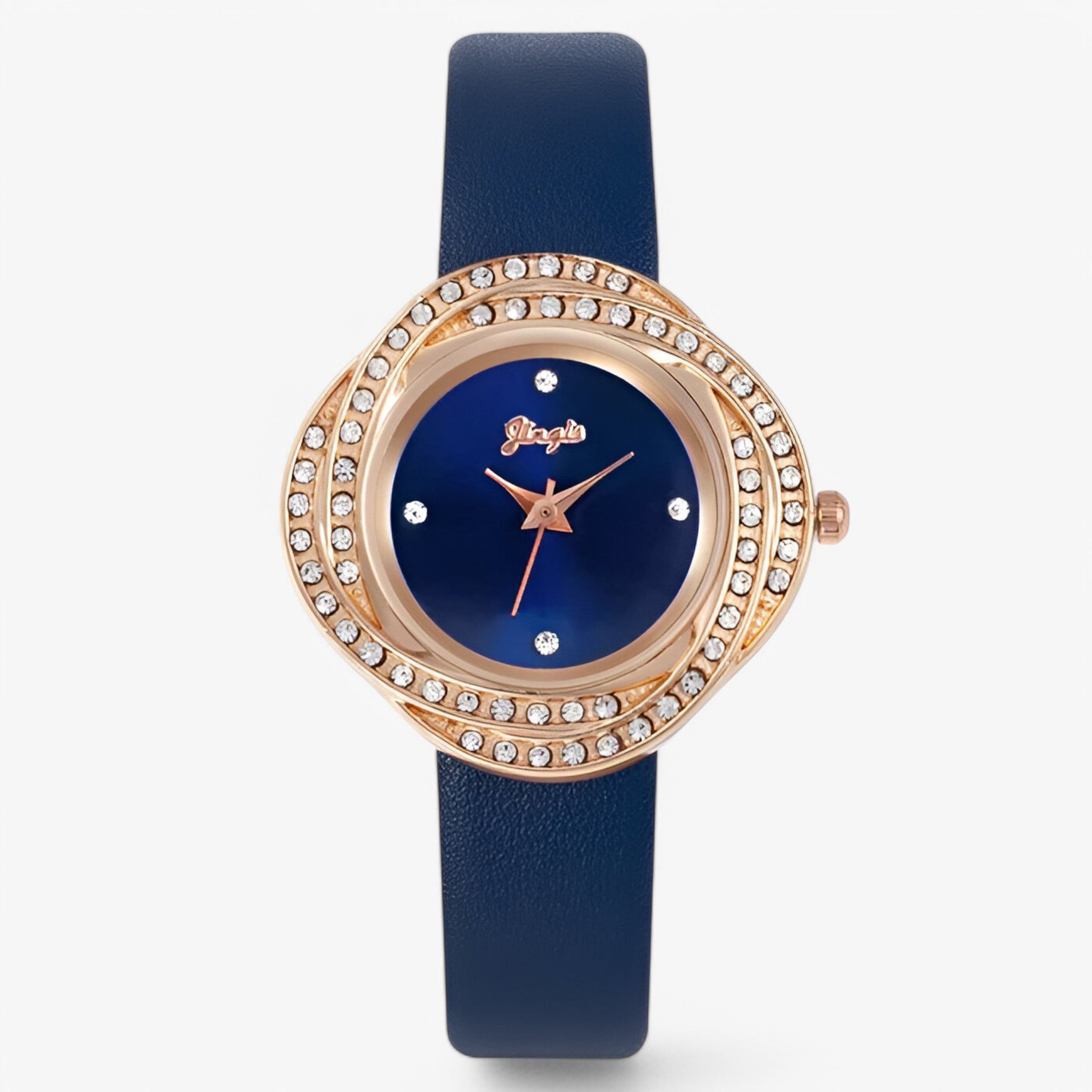Orologio da donna in pelle con quadrante a strass irregolari - Blu - donna female watch irregolari orologio orologio donna pelle quadrante strass watch for women watches - Concept Palermo