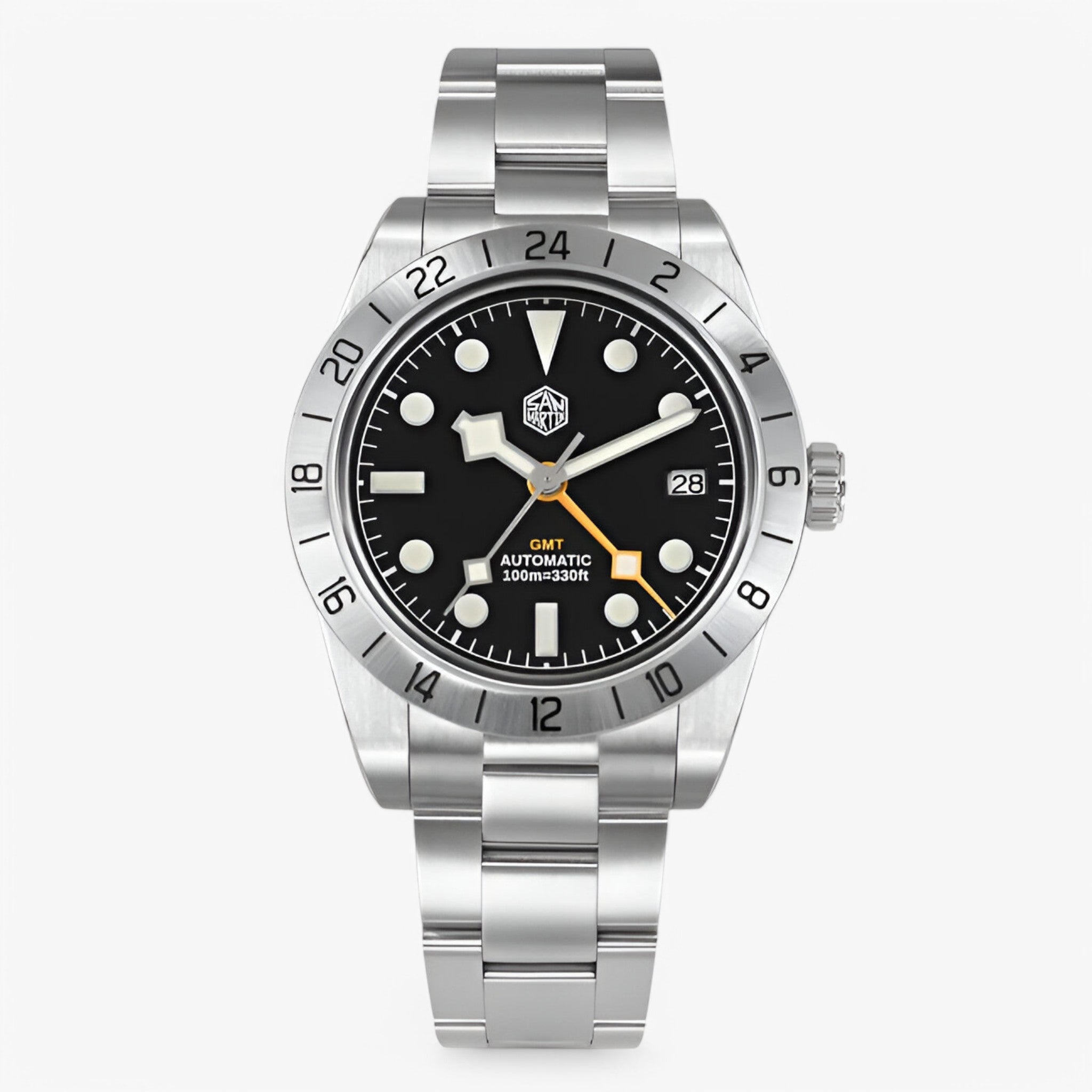 Orologio Automatico GMT Uomo in Acciaio Inox, Sportivo ed Elegante - Black - accessoires acciaio auto automatico horloges orologio orologio sportivo sport sportivo uomo watches - Concept Palermo
