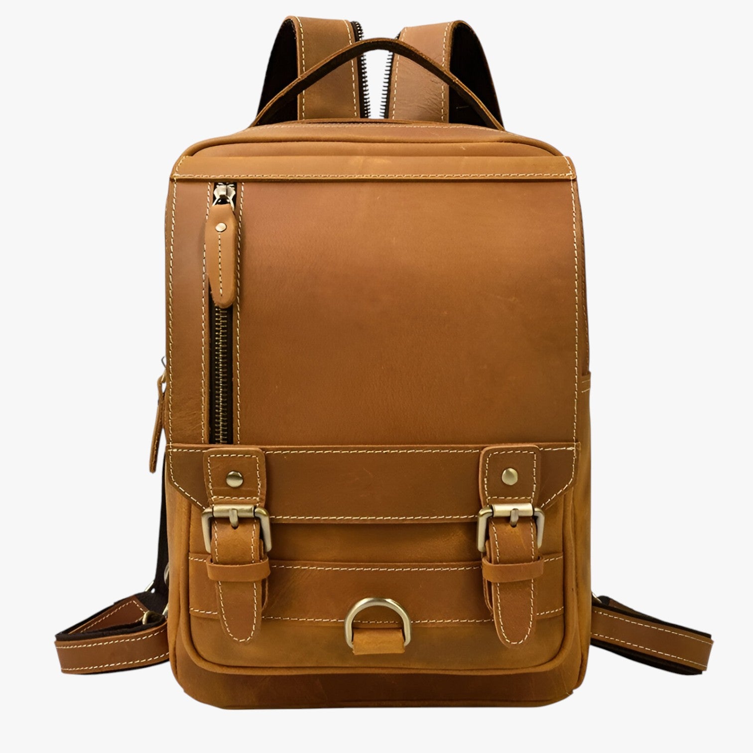 Zaino in pelle vintage a doppio uso - 1038-marrone chiaro - Bags bags for men doppio pelle vintage zaino zaino pelle - Concept Palermo