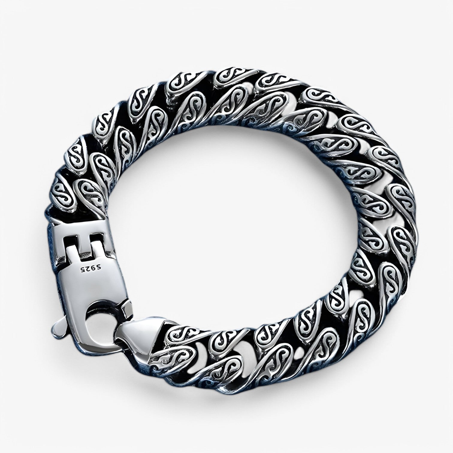 Bracciale in Argento Sterling con Motivo Unico Uomo - - bracciale bracciale sterling BRACELET jewelry mens accessory mens bracelet motivo sterling uomo - Concept Palermo