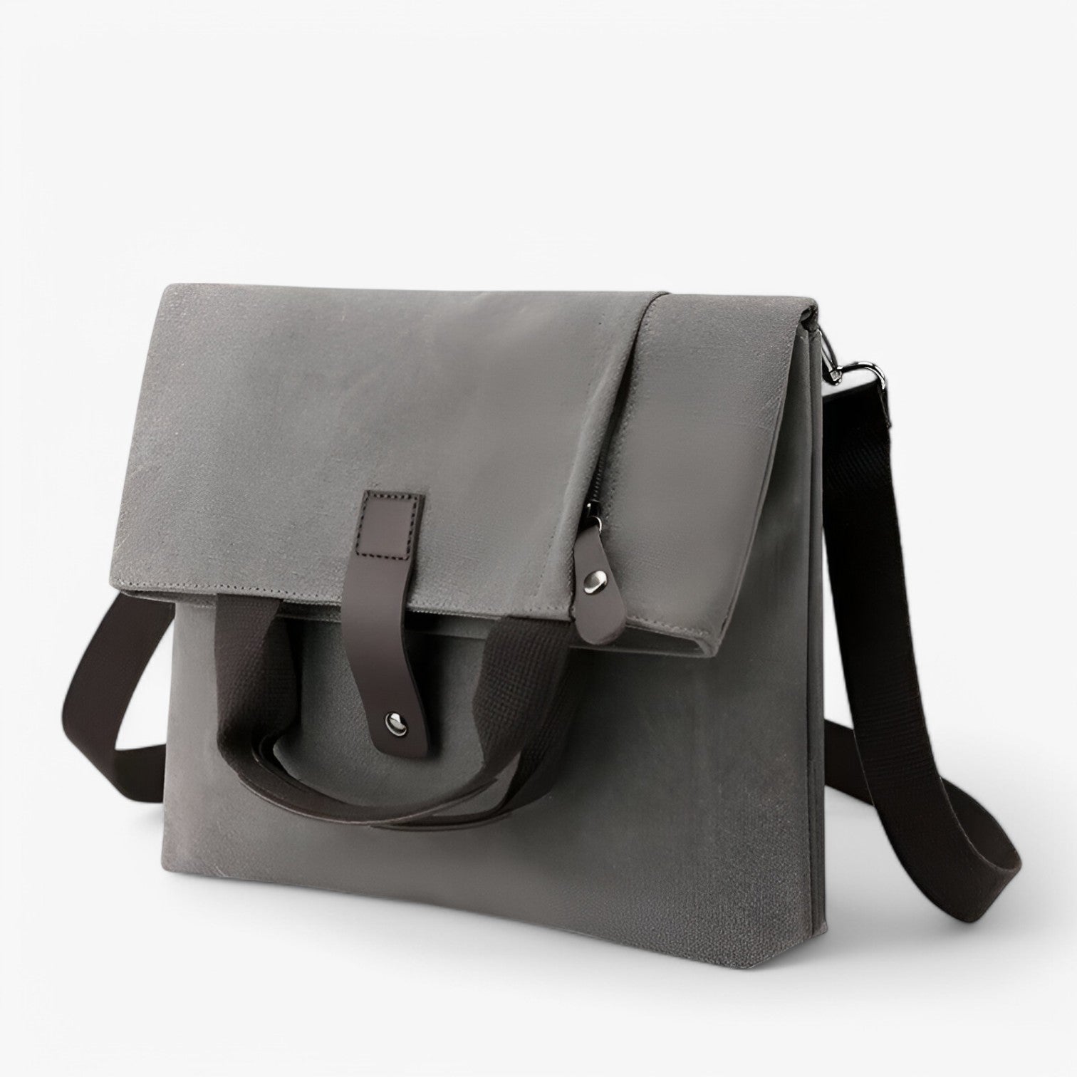 Borsa Tracolla Uomo Grande Grigia in Tela Canvas Resistente - Lavoro, Viaggio, Università - GRIGIO (30cm<Max Lunghezza<50cm) - Bags borsa canvas handbags mens bag tracolla uomini versatile versatile borsa - Concept Palermo