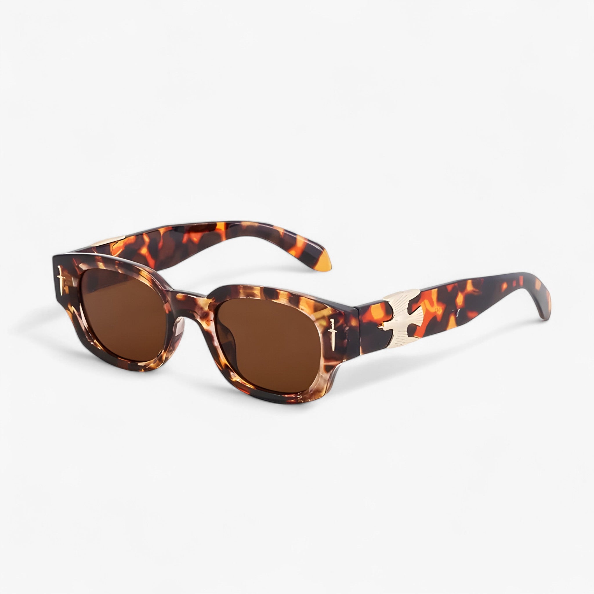 Occhiali da sole rettangolari vintage con aquila in volo Uomo - Demi Marrone - aquila Fashion Sunglasses men sunglasses polarized mens sunglasses occhiali occhiali sole Polarized man sunglasses rettangolari sole sunglasses sunglasses polarized men uomo vintage - Concept Palermo