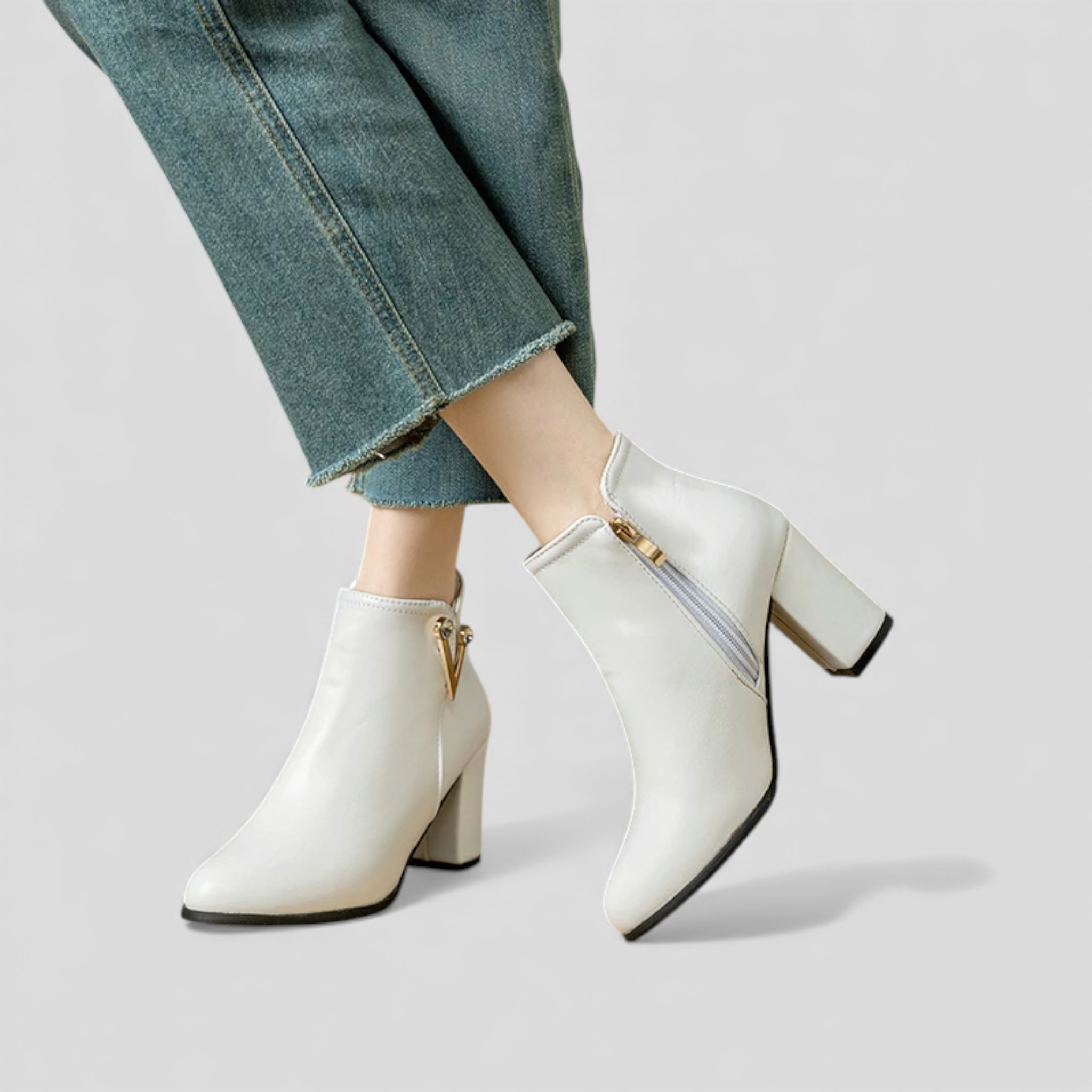 Stivaletti alla caviglia con dettagli in cristallo e zip laterale Pelle - - alla BOOTS Boots & Shoes caviglia cristallo dettagli laterale pelle shoes stivaletti - Concept Palermo