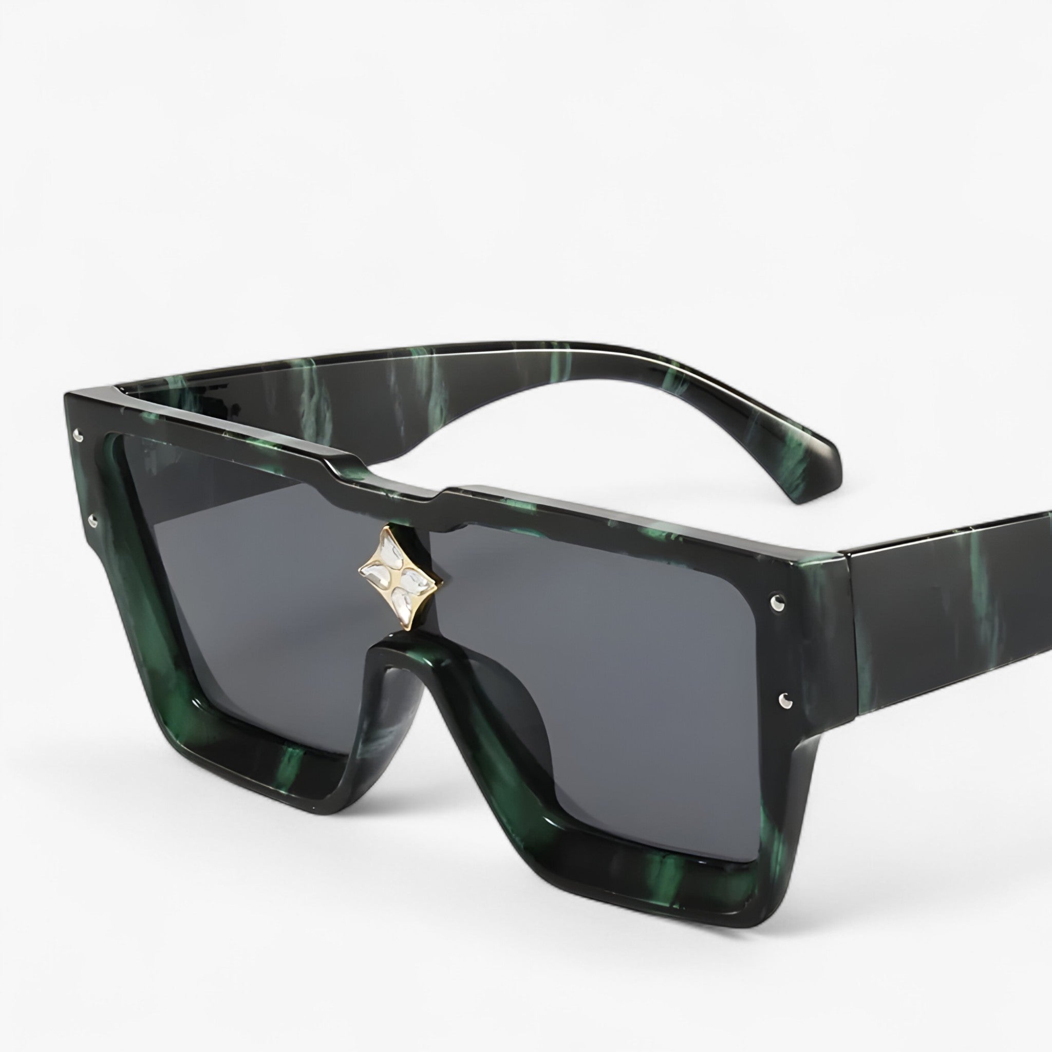 Occhiali da sole quadrati punk specchiati Uomo - VerdeGrigio - Fashion Sunglasses men sunglasses polarized mens sunglasses occhiali occhiali sole Polarized man sunglasses punk quadrati sole specchiati sunglasses sunglasses polarized men uomo - Concept Palermo