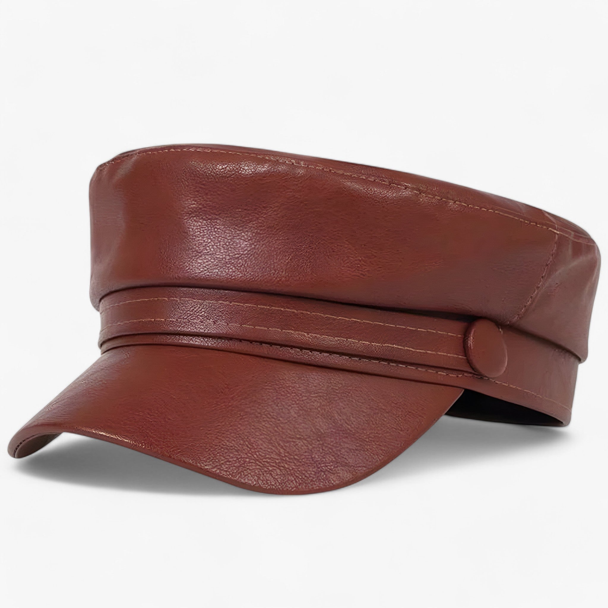 Cappello Donna Nova piatto ottagonale in pelle PU nero elegante - - cappello cappello donna donna nova ottagonale pelle piatto women's hat - Concept Palermo