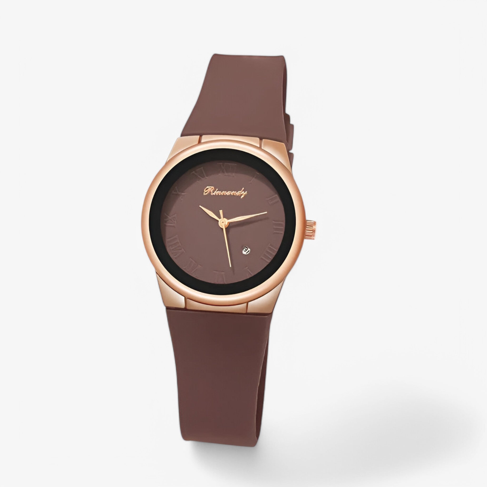 Orologio al quarzo da donna con cinturino sportivo in silicone - Marrone - cinturino donna orologio orologio quarzo quarzo silicone sportivo watch for women watches - Concept Palermo
