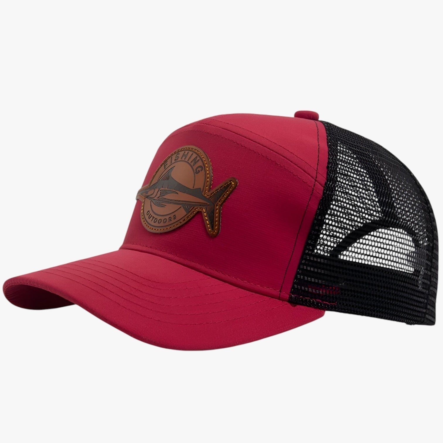 Cappellino estivo da camionista con etichetta in rete e pelle Lino Uomo - rosso Regolabile - Baseball caps camionista cappellino cappellino estivo caps estivo etichetta lino men's hat mens accessory mens cap pelle - Concept Palermo