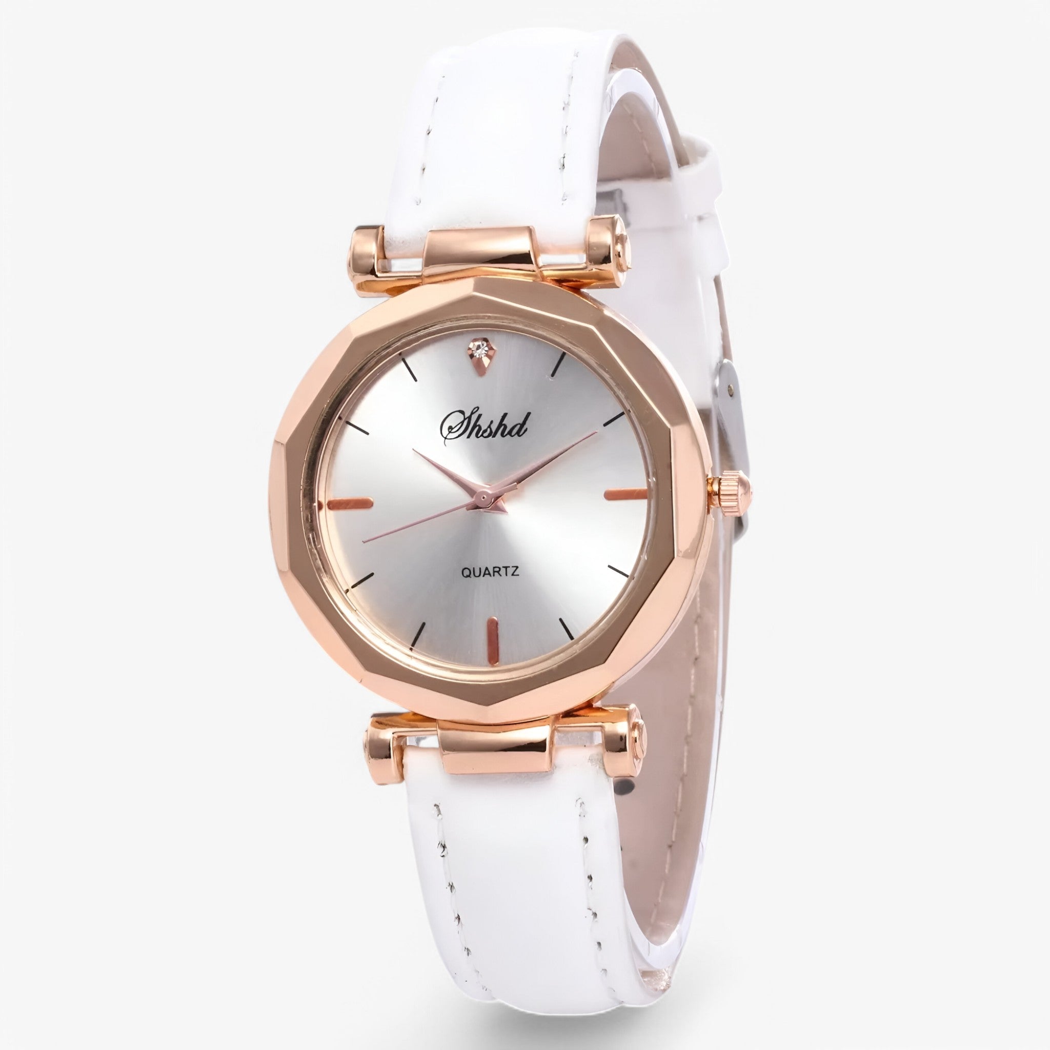 Orologio da donna in pelle con cristalli e movimento al quarzo - Bianca - cristalli donna female watch movimento orologio orologio donna pelle quarzo watch for women watches - Concept Palermo