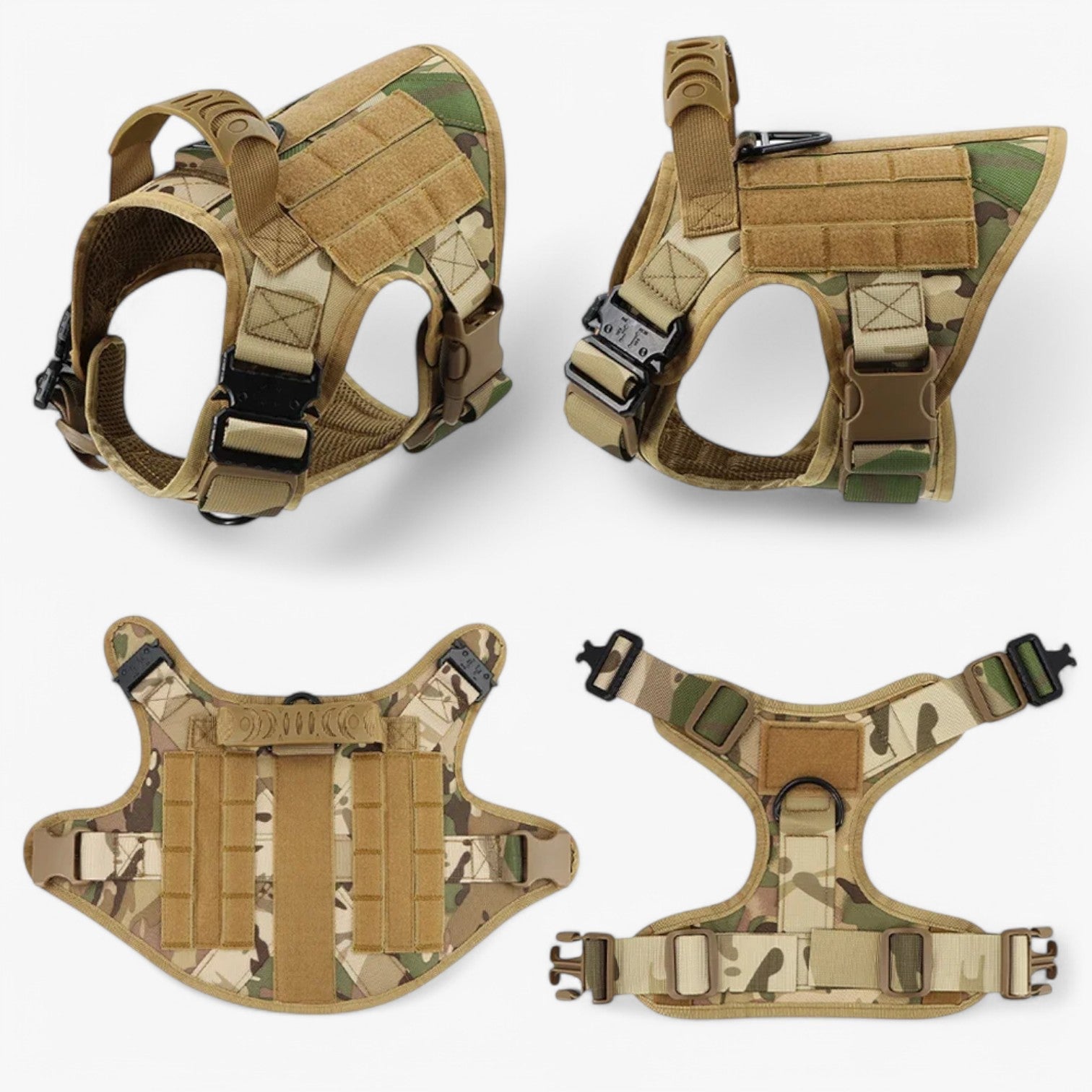 Imbracatura Tattica Militare Nera Regolabile in Nylon per Cani Grandi con Gilet e Maniglia - - addestramento attrezzatura cani confortevole dog DOG SUPPLIES donna imbracatura imbracatura tattica pets & supplies - Concept Palermo
