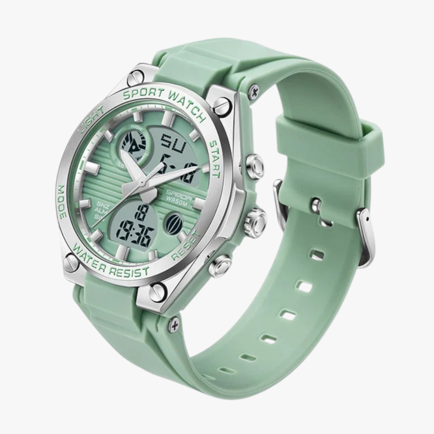 Orologio Sportivo Digitale da Donna Impermeabile con Cinturino in Silicone Nero - Verde Matcha - donna female watch impermeabile ladies watch orologio orologio sportivo sportivo watch watch for women watches wrist watches for women - Concept Palermo