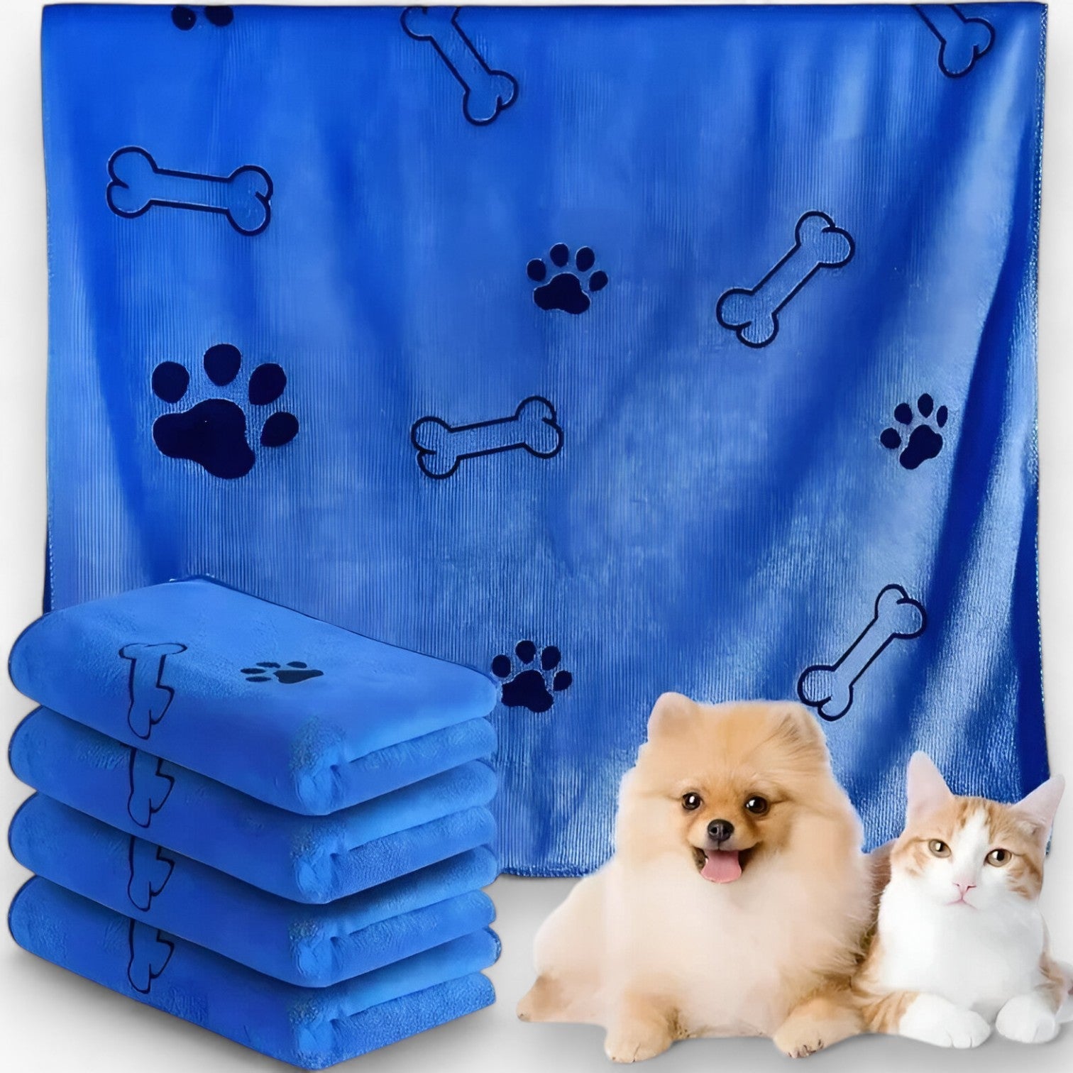 Asciugamano in Microfibra ad Asciugatura Rapida per Cani e Gatti - Blu 60cm - asciugamano asciugamano microfibra asciugatura cani gatti microfibra pet pet accessories PET SUPPLIES pets & supplies rapida - Concept Palermo