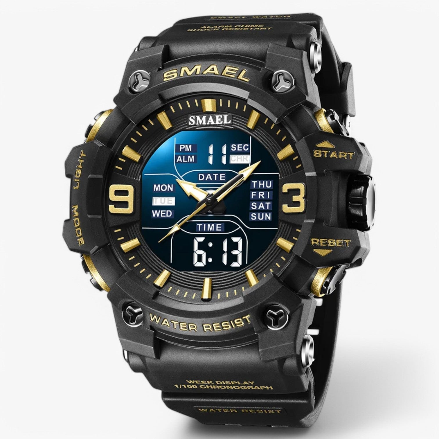 Display LED, impermeabile e doppia visualizzazione dell'orario Uomo - Nero - dell display display impermeabile doppia impermeabile mens accessory orario uomo visualizzazione watch watch for men - Concept Palermo