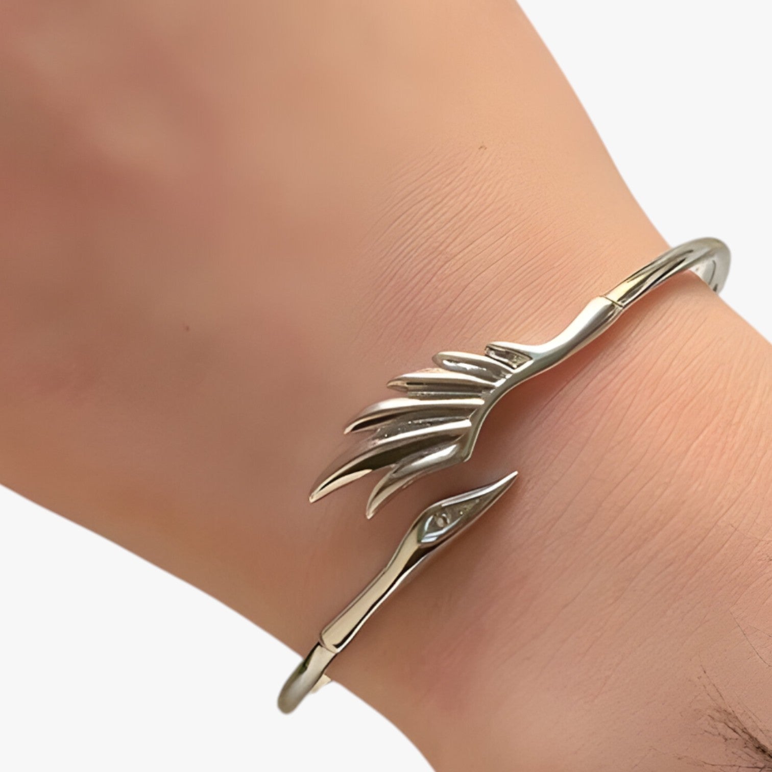 Bracciale in Argento 925 con Piuma Dorata Stile Vintage Punk Pelle - AL123168 - bracciale bracciale piuma BRACELET bracelet for men BRACELETS dorata jewelry mens bracelet pelle piuma punk stile - Concept Palermo