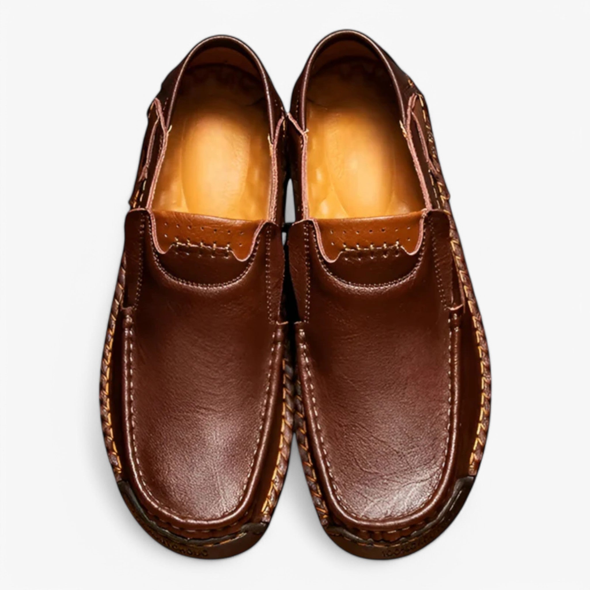 Mocassini Uomo in Vera Pelle Fatti a Mano Artigianali Eleganti - Marrone scuro - fatti mano mocassini mocassini pelle pelle schoenen shoes - Concept Palermo