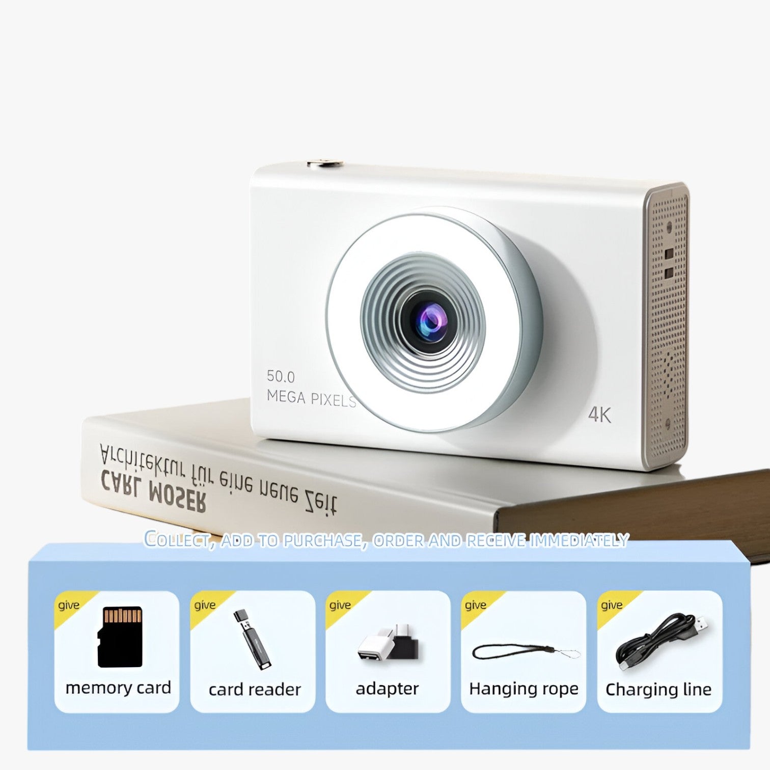 4K Retro Camera Hoge definitie en draagbaar ontwerp - Scheda bianca da 64GB - camera definitie draagbaar gadget gadgets hoge ontwerp retro retro camera - Concept Palermo