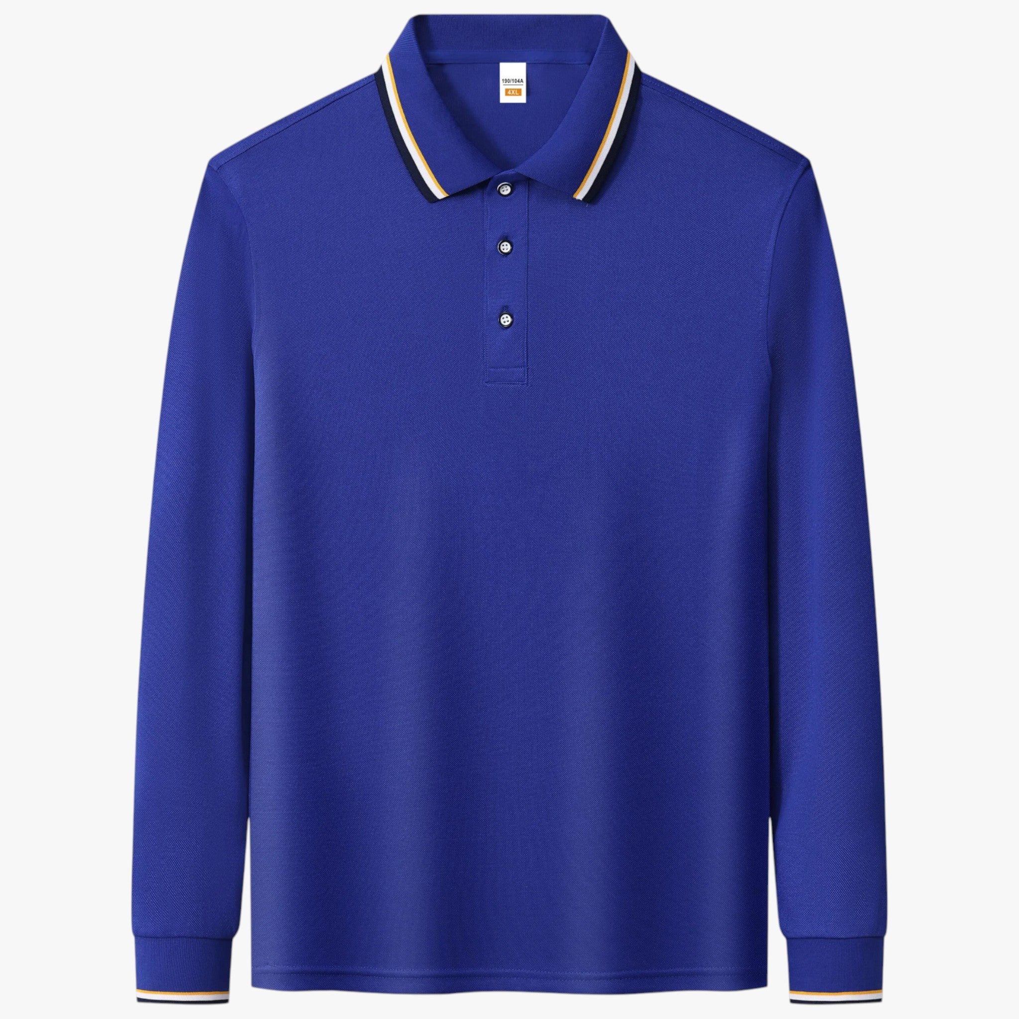 Maglietta Polo da Uomo a Maniche Lunghe - Blu - lunghe maglietta maglietta polo maniche men's sweater polo uomo - Concept Palermo