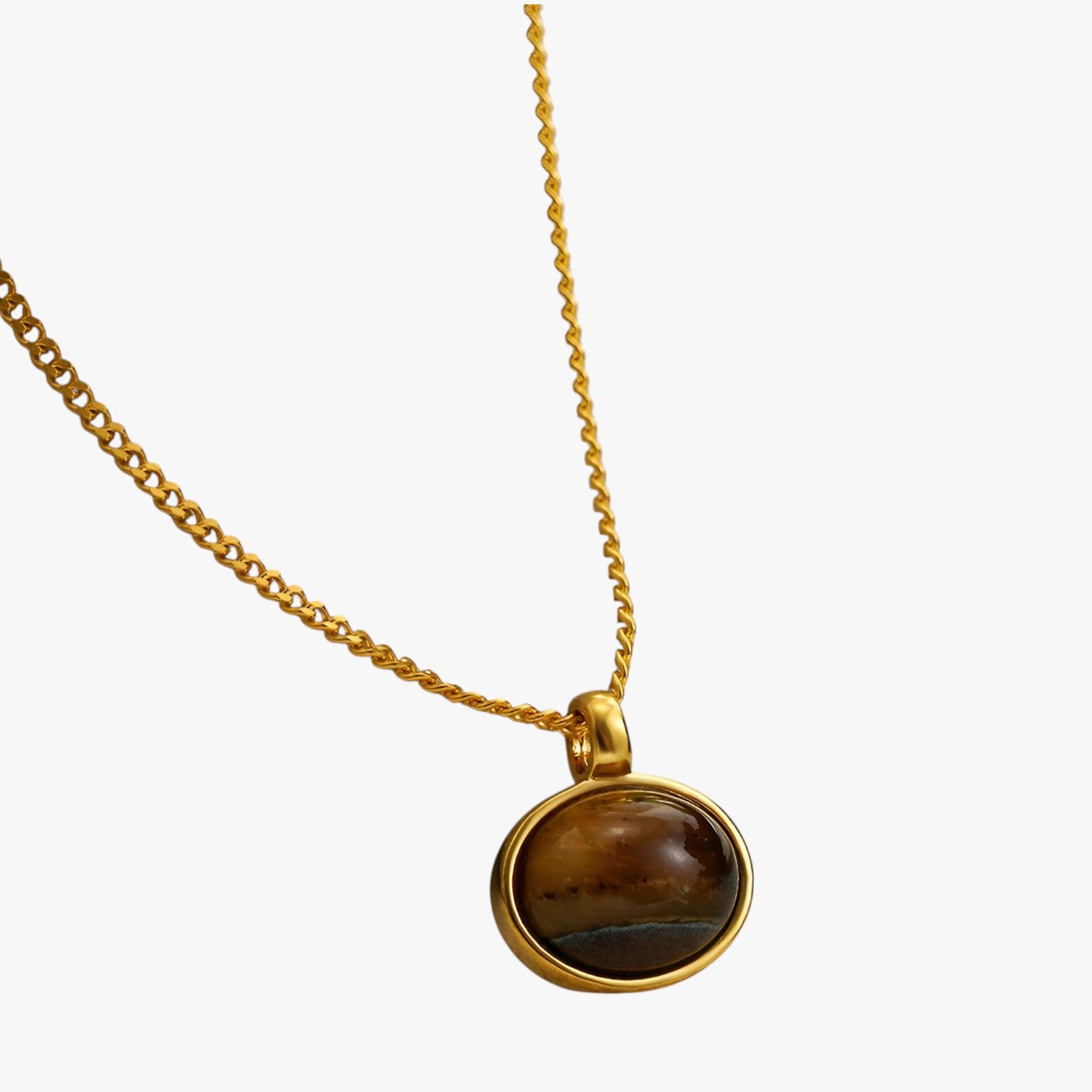 Collana vintage con pietra occhio di tigre Lana - - collana collana vintage jewelry lana necklace NECKLACES Necklaces for Women occhio pietra tigre vintage - Concept Palermo