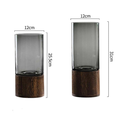 Vaso in Vetro e Legno con Design di Fiori Decorazioni per la Tua Casa - - casa Decor decorazioni design fiori Flowerpots home & garden Kitchen legno Vases vaso vaso vetro - Concept Palermo