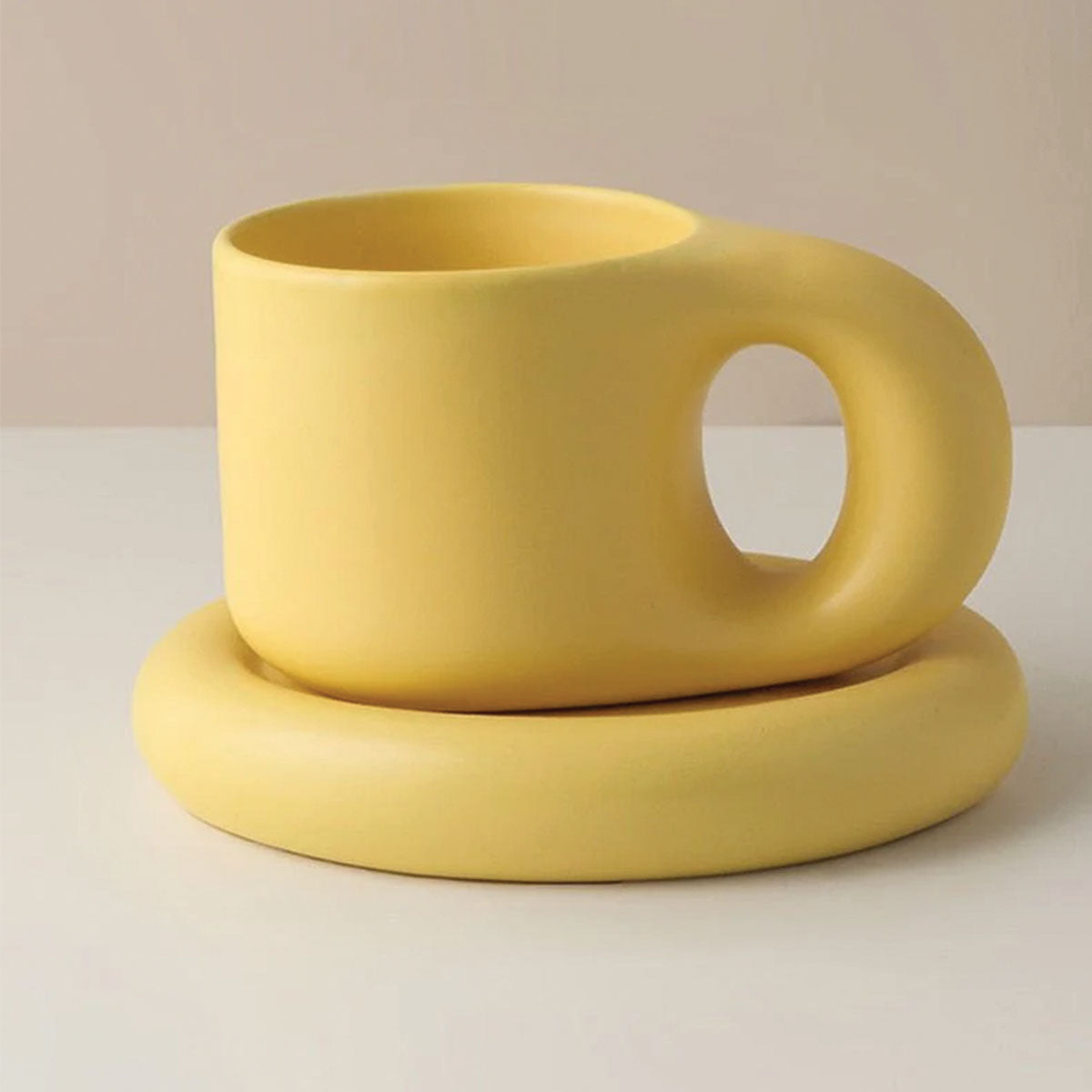 Tazza da Espresso Chic Kraftig in Ceramica Design e Robusto per il Tuo Piacere di Espresso - Giallo - ceramica Ceramics chic design espresso home & garden Kitchen kraftig piacere robusto - Concept Palermo