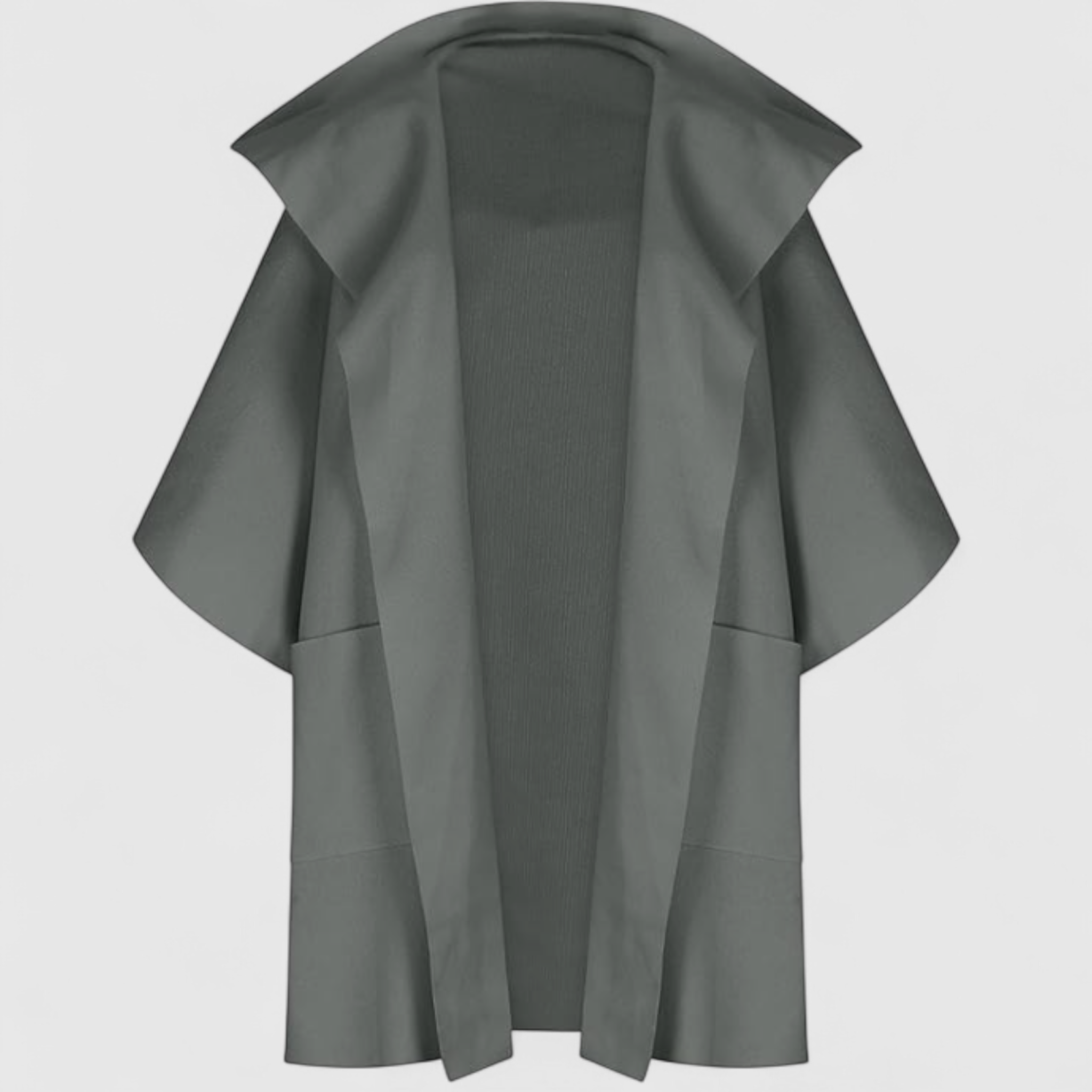 Cappotto Donna Midi in Cotone con Maniche Lunghe - Elegante e Confortevole - Verde scuro - abbigliamento casual cappotti cappotto cappotto colori vari cappotto con collo a revers cappotto cotone cappotto donna cappotto elegante cappotto maniche midi cappotto midi cappotto primaverile cappotto taglie grandi cotone donna maniche midi - Concept Palermo