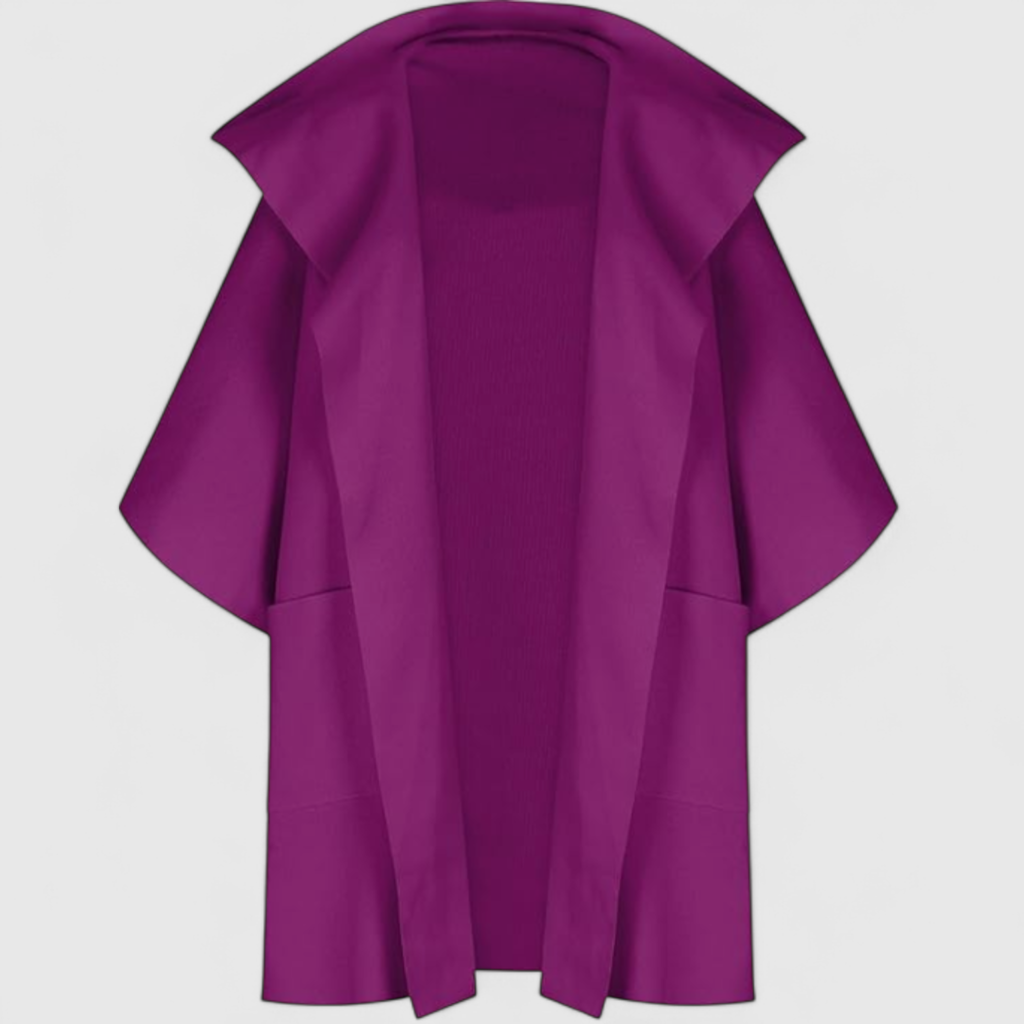 Cappotto Donna Midi in Cotone con Maniche Lunghe - Elegante e Confortevole - Viola - abbigliamento casual cappotti cappotto cappotto colori vari cappotto con collo a revers cappotto cotone cappotto donna cappotto elegante cappotto maniche midi cappotto midi cappotto primaverile cappotto taglie grandi cotone donna maniche midi - Concept Palermo