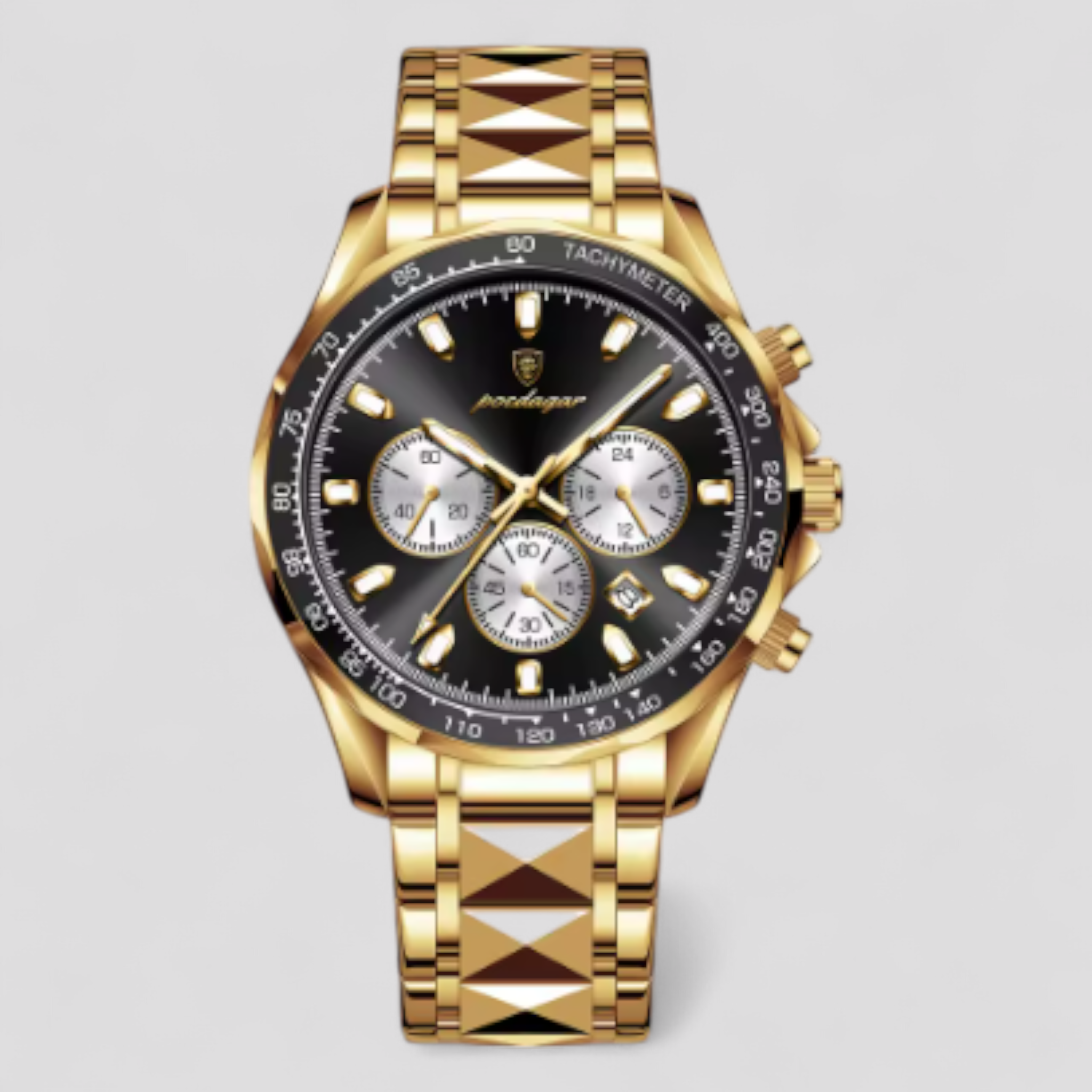 Orologio Cronografo Uomo di Lusso in Acciaio Inox Argento - Oro Nero - acciaio cronografo orologio orologio cronografo uomo watches - Concept Palermo