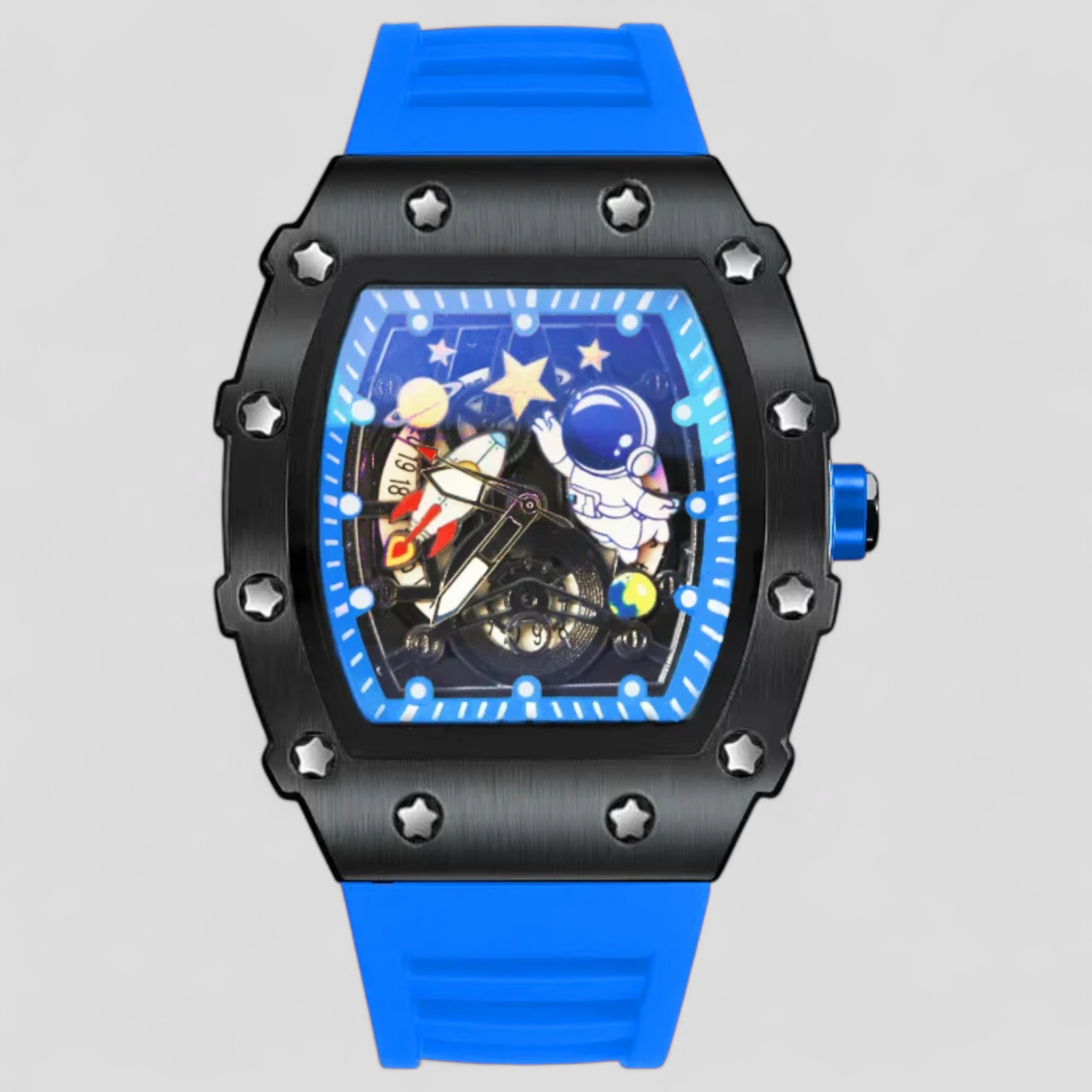Orologio Meccanico Uomo Estivo Personalizzabile, Cassa Acciaio, Cinturino in Tessuto - Blu - estivo meccanico orologio orologio meccanico personalizzato uomo watch for men watch for women watches WATCHES FOR MEN - Concept Palermo