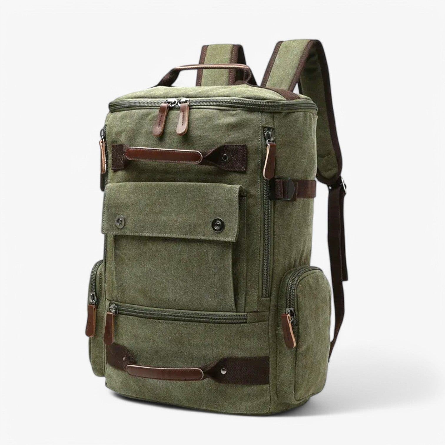 Ampio Zaino Vintage in Tela con Scomparto per Laptop Uomo - - ampio ampio zaino Backpacks bag bags laptop mens bag scomparto tela uomo vintage - Concept Palermo
