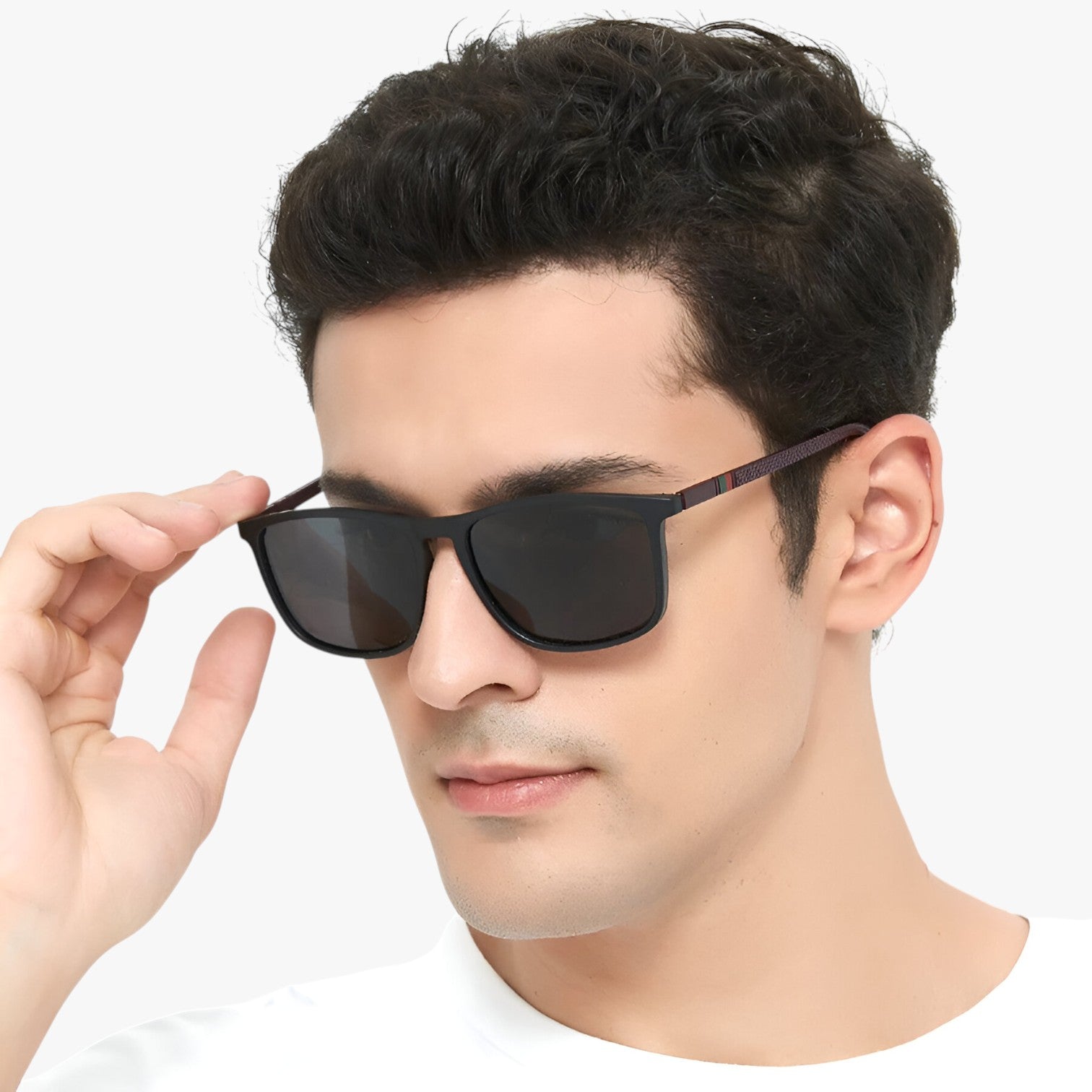 Occhiali da Sole Uomo Polarizzati Vintage Bianco/Nero, Protezione UV400 - - Fashion Sunglasses mens sunglasses occhiali occhiali polarizzati polarizzati strisce sunglasses uomo vintage - Concept Palermo