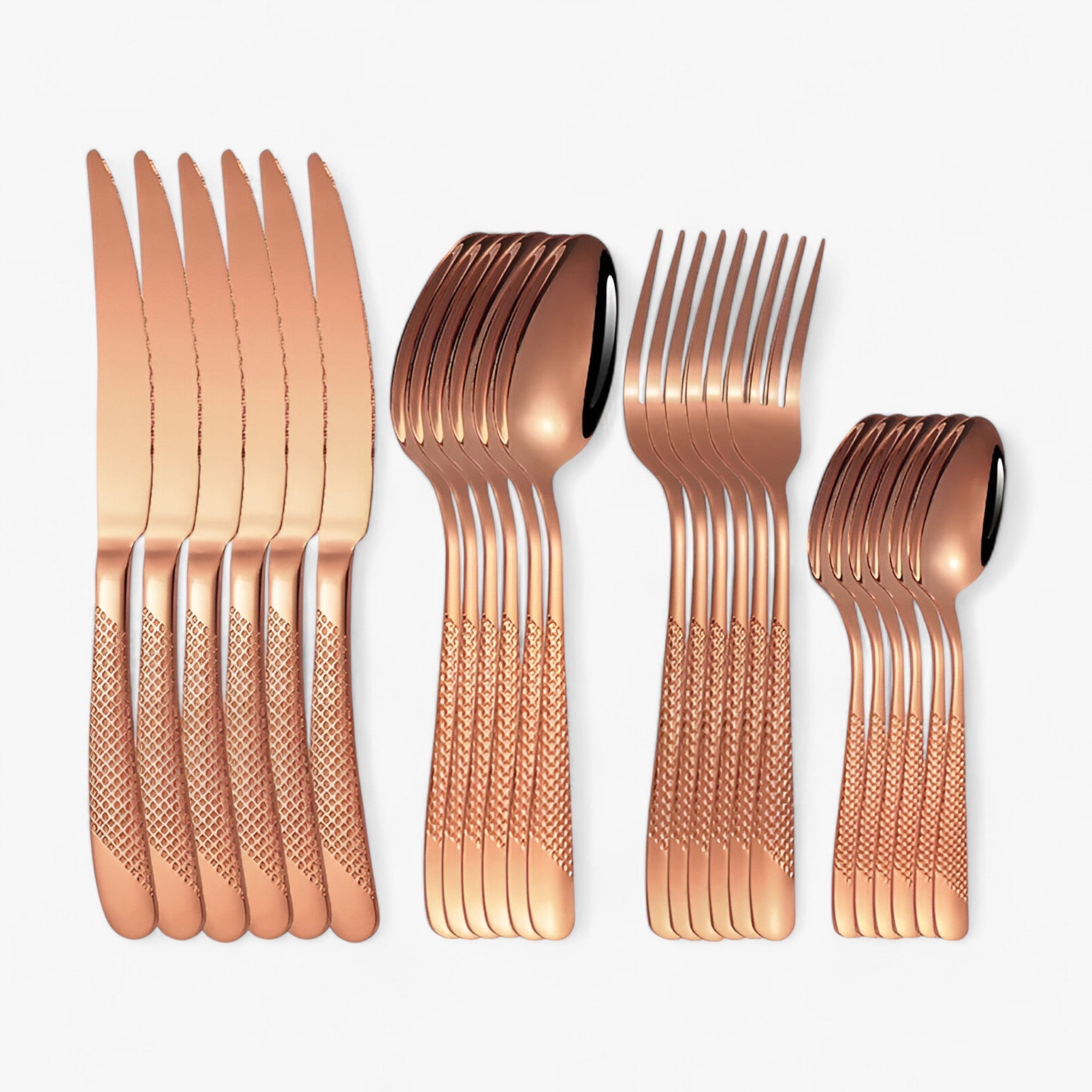 Set Posate Acciaio Inox da Uomo Elegante 24 Pezzi - Oro rosa - acciaio home & garden huis & tuin inox posate posate acciaio uomo - Concept Palermo