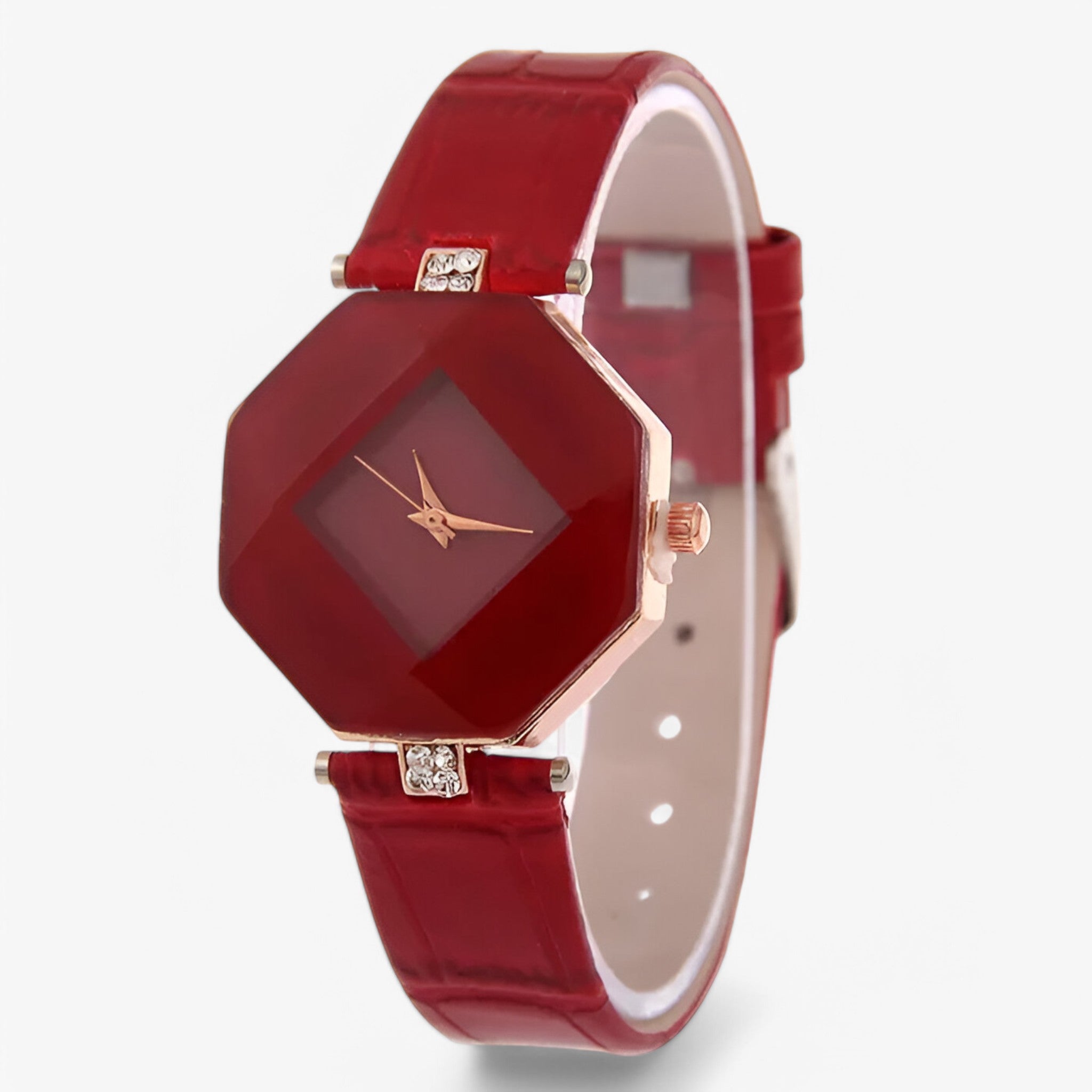 Orologio da donna casual con cinturino in pelle blu e quadrante creativo multicolore - Rossa - casual cinturino creativo donna female watch multicolore orologio orologio donna pelle watch for women - Concept Palermo