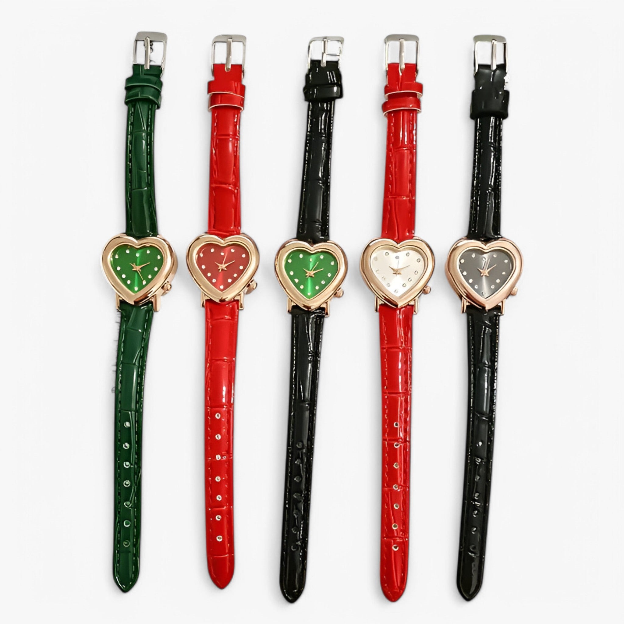 Orologio da donna con quadrante a cuore e cinturino in pelle - - cinturino cuore donna female watch orologio orologio donna pelle quadrante watch for women watches - Concept Palermo