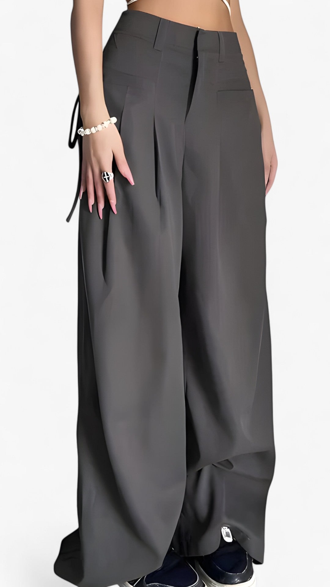 Pantaloni a gamba larga - Vita alta & Stile retrò per ufficio - - alta gamba larga pantaloni pantaloni gamba pants pants for women Pants women retr stile trouser trouser for women women pants - Concept Palermo